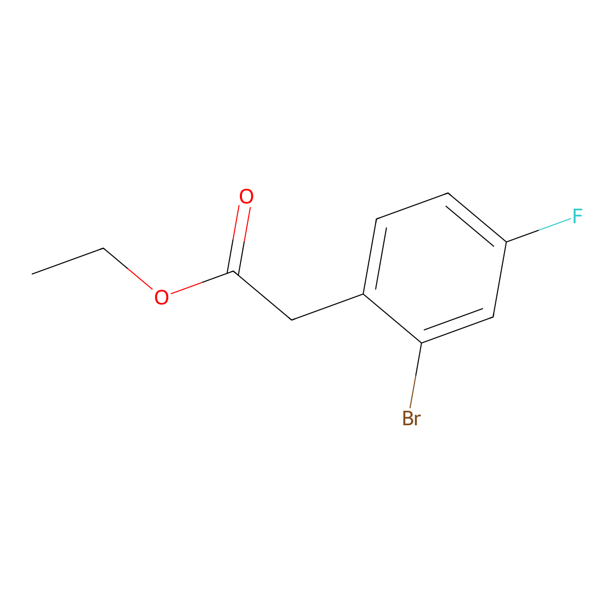 Ethyl 2-(2-bromo-4-fluorophenyl)acetate molecular structure, CAS 73225-44-2
