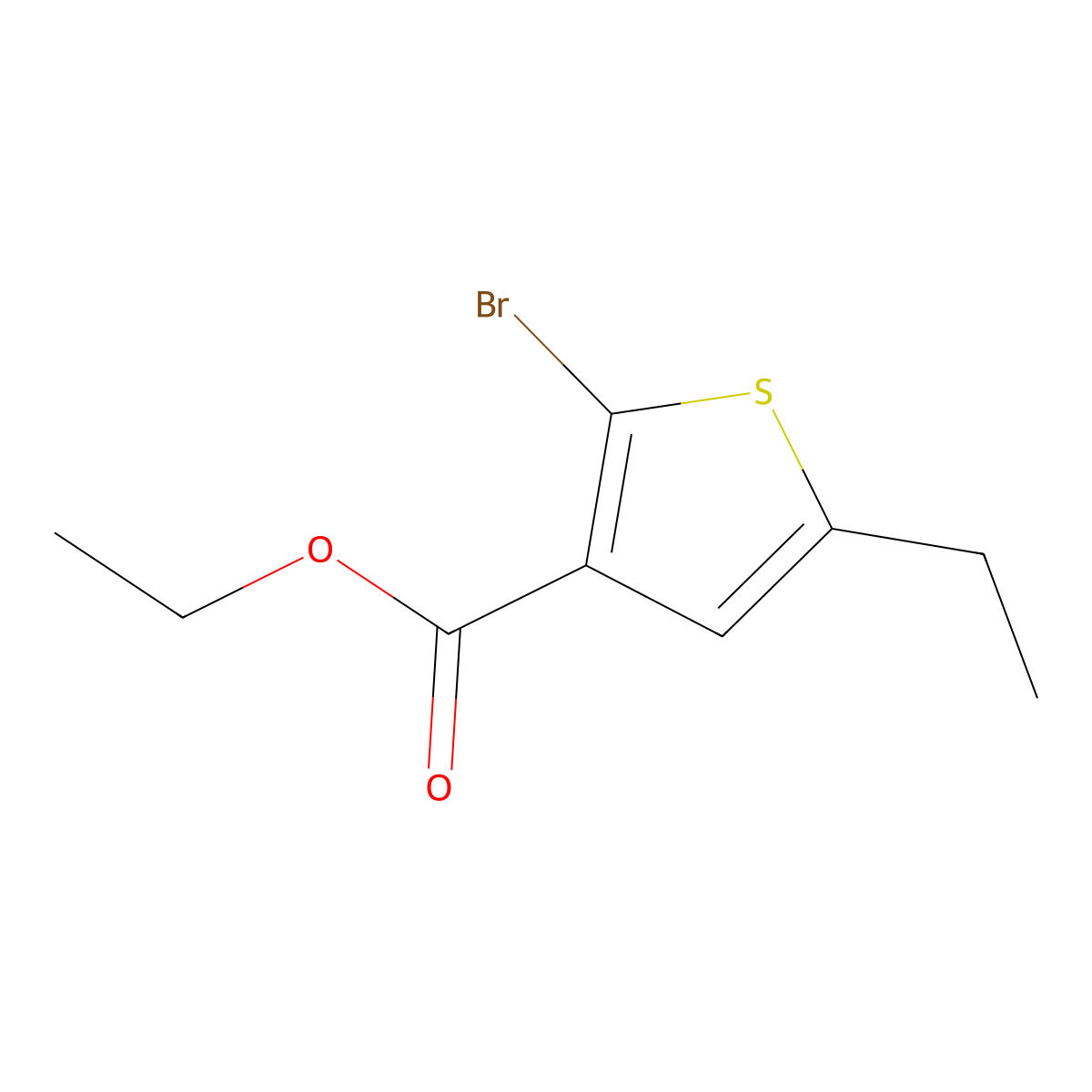 Ethyl2-bromo-5-ethylthiophene-3-carboxylate molecular structure, CAS 73225-49-7