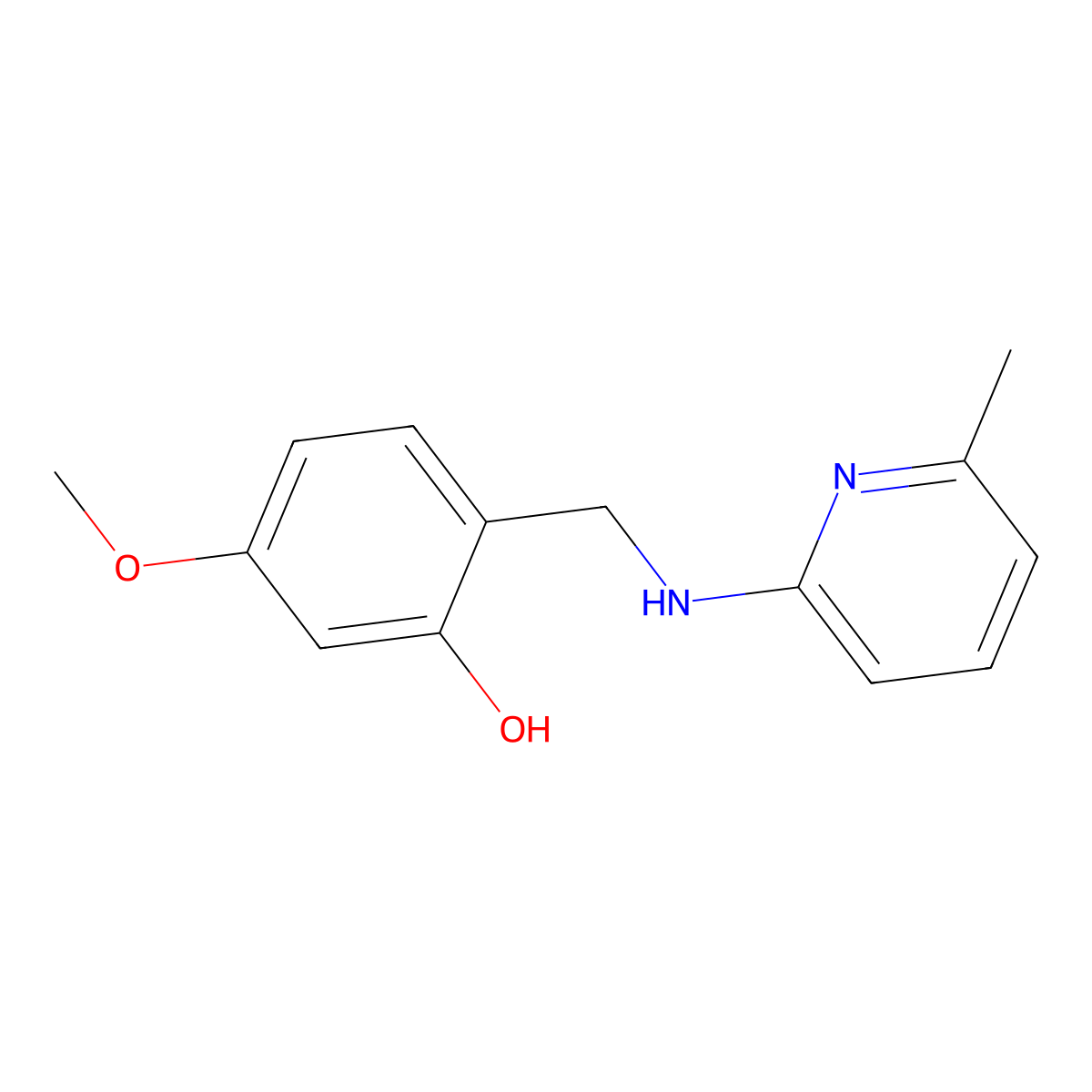 5-Methoxy-2-[[(6-methylpyridin-2-yl)amino]methyl]phenol molecular structure, CAS 732251-28-4