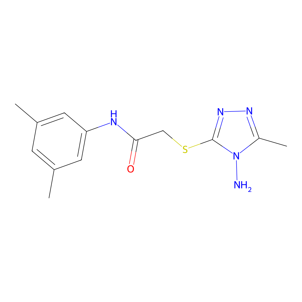 2-[(4-amino-5-methyl-4H-1,2,4-triazol-3-yl)sulfanyl]-N-(3,5-dimethylphenyl)acetamide molecular structure, CAS 732251-66-0