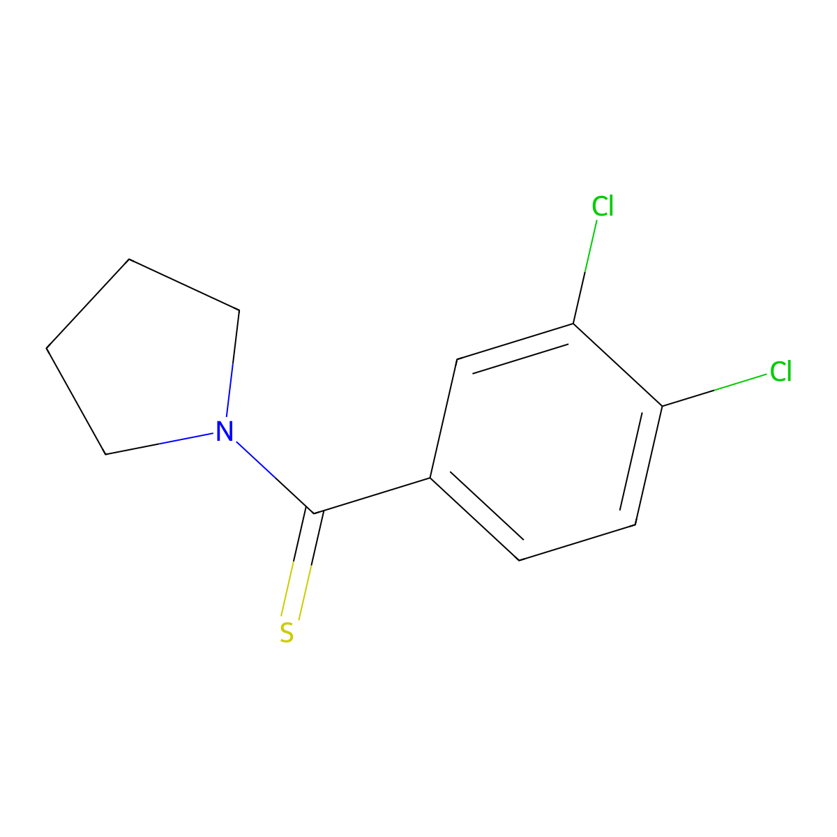 (3,4-Dichlorophenyl)(pyrrolidin-1-yl)methanethione molecular structure, CAS 732251-73-9