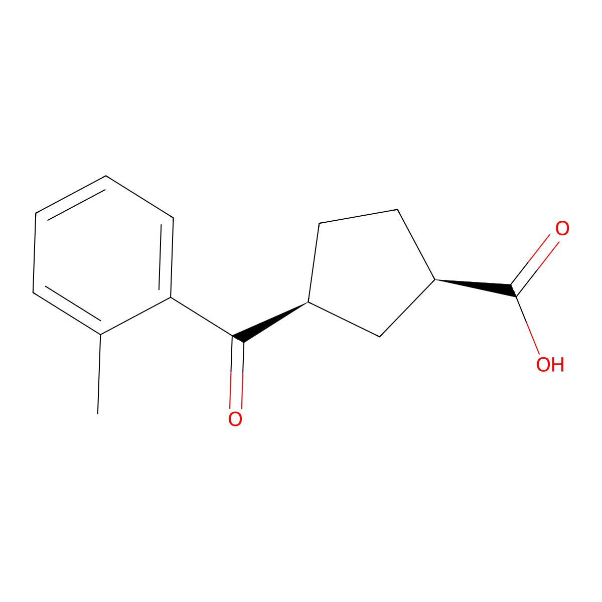cis-3-(2-Methylbenzoyl)cyclopentane-1-carboxylic acid molecular structure, CAS 732251-96-6
