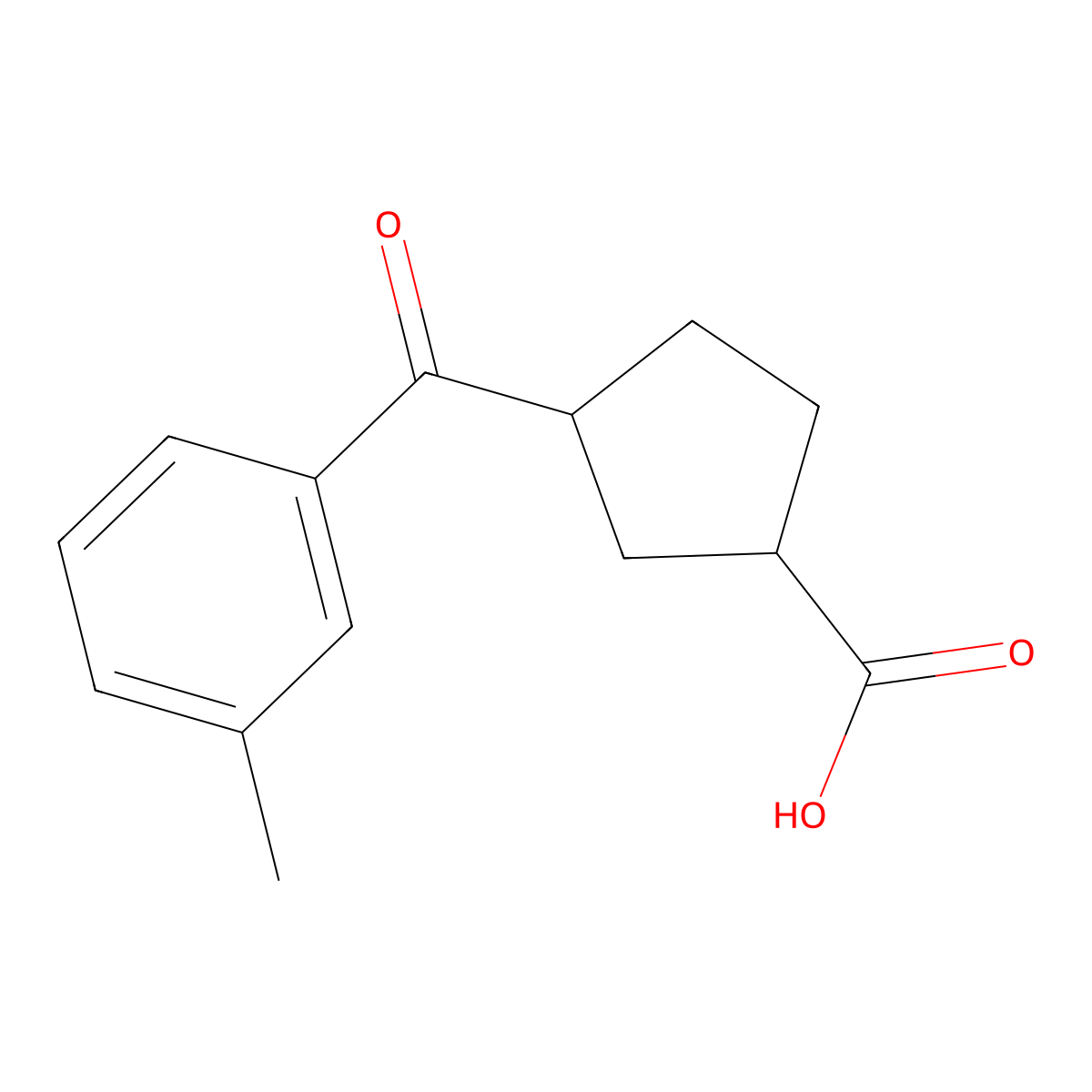 3-(3-Methylbenzoyl)cyclopentanecarboxylic acid molecular structure, CAS 732252-04-9