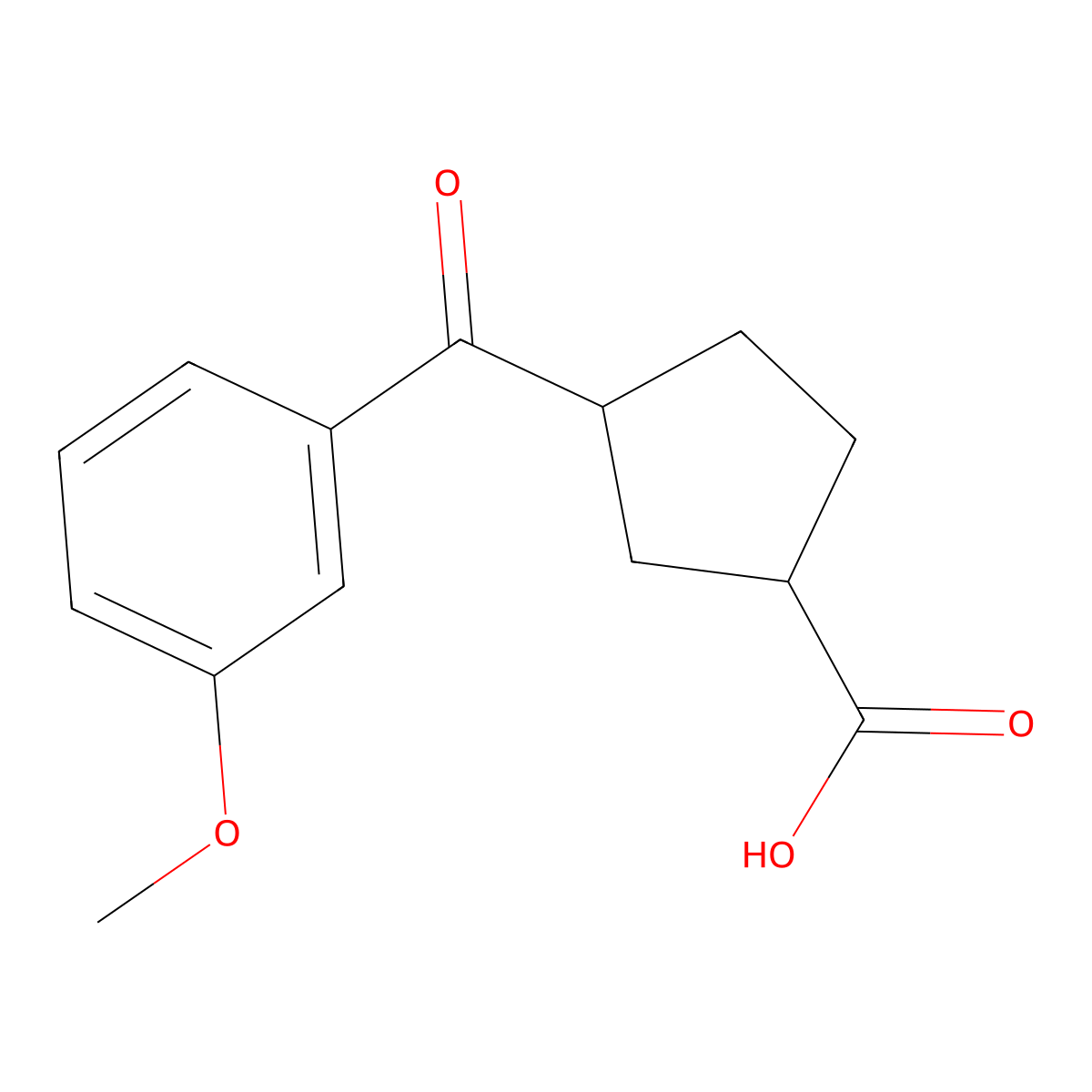 3-(3-Methoxybenzoyl)cyclopentanecarboxylic acid molecular structure, CAS 732252-24-3