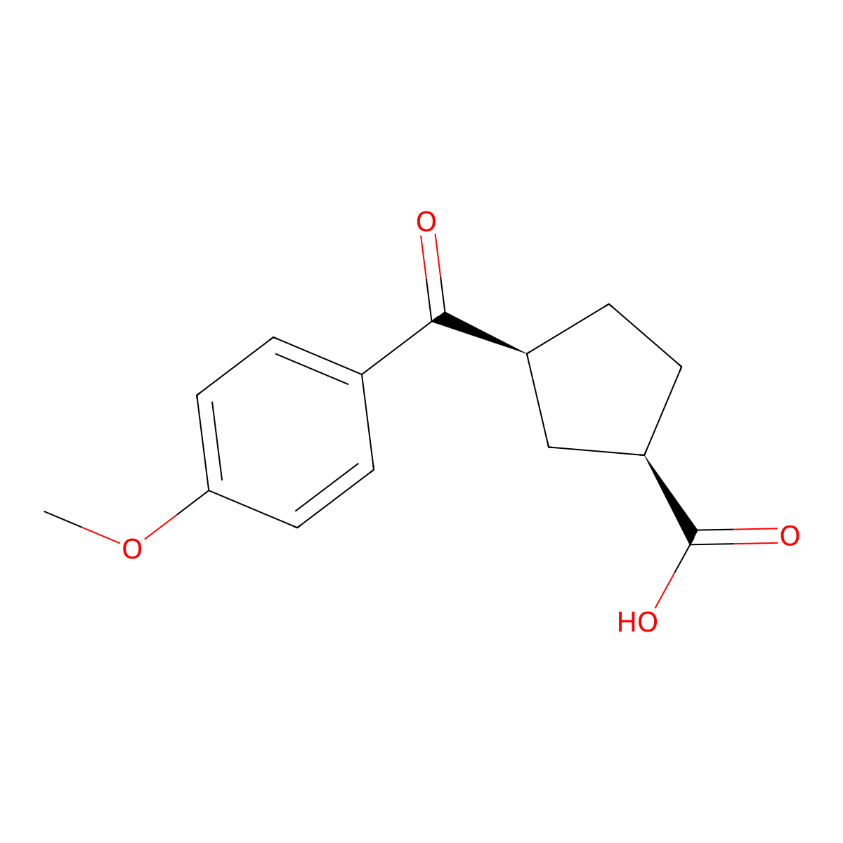 cis-3-(4-Methoxybenzoyl)cyclopentane-1-carboxylic acid molecular structure, CAS 732252-30-1