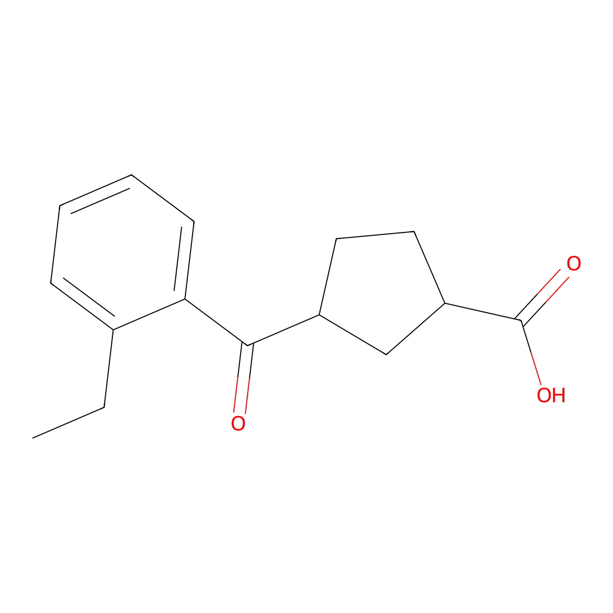 3-(2-Ethylbenzoyl)cyclopentanecarboxylic acid molecular structure, CAS 732252-49-2