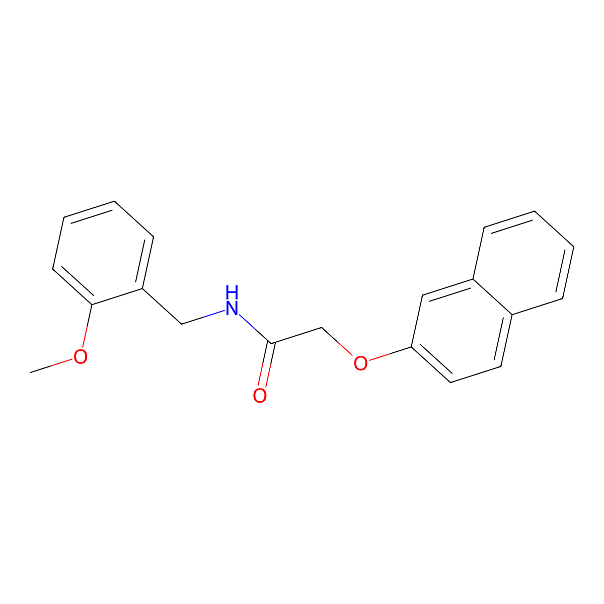 N-(2-methoxybenzyl)-2-(naphthalen-2-yloxy)acetamide molecular structure, CAS 732252-58-3