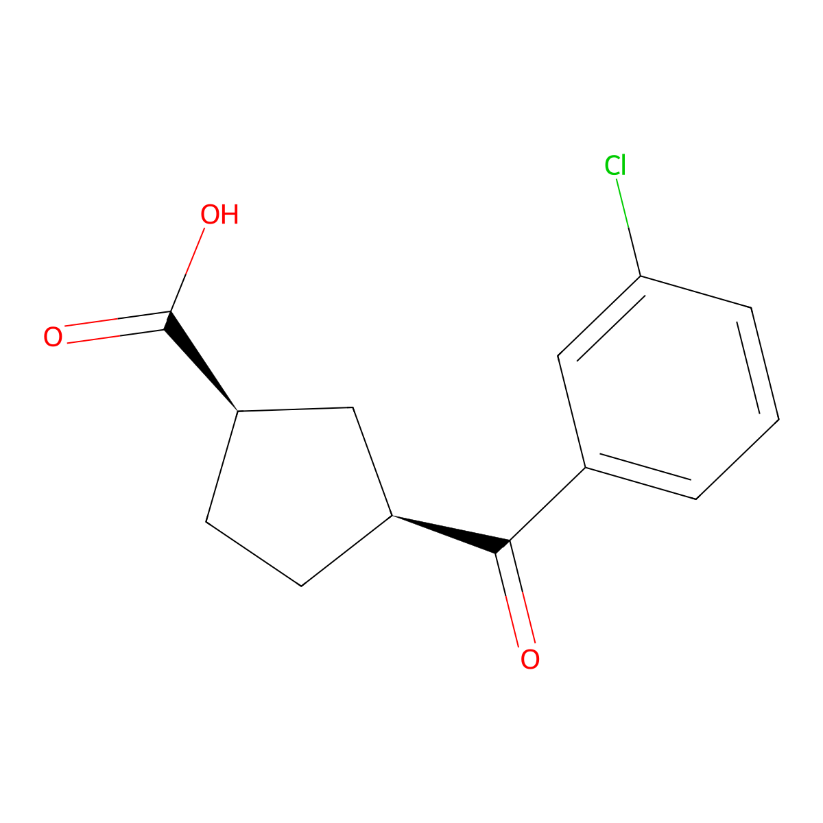 cis-3-(3-Chlorobenzoyl)cyclopentane-1-carboxylic acid molecular structure, CAS 732252-62-9