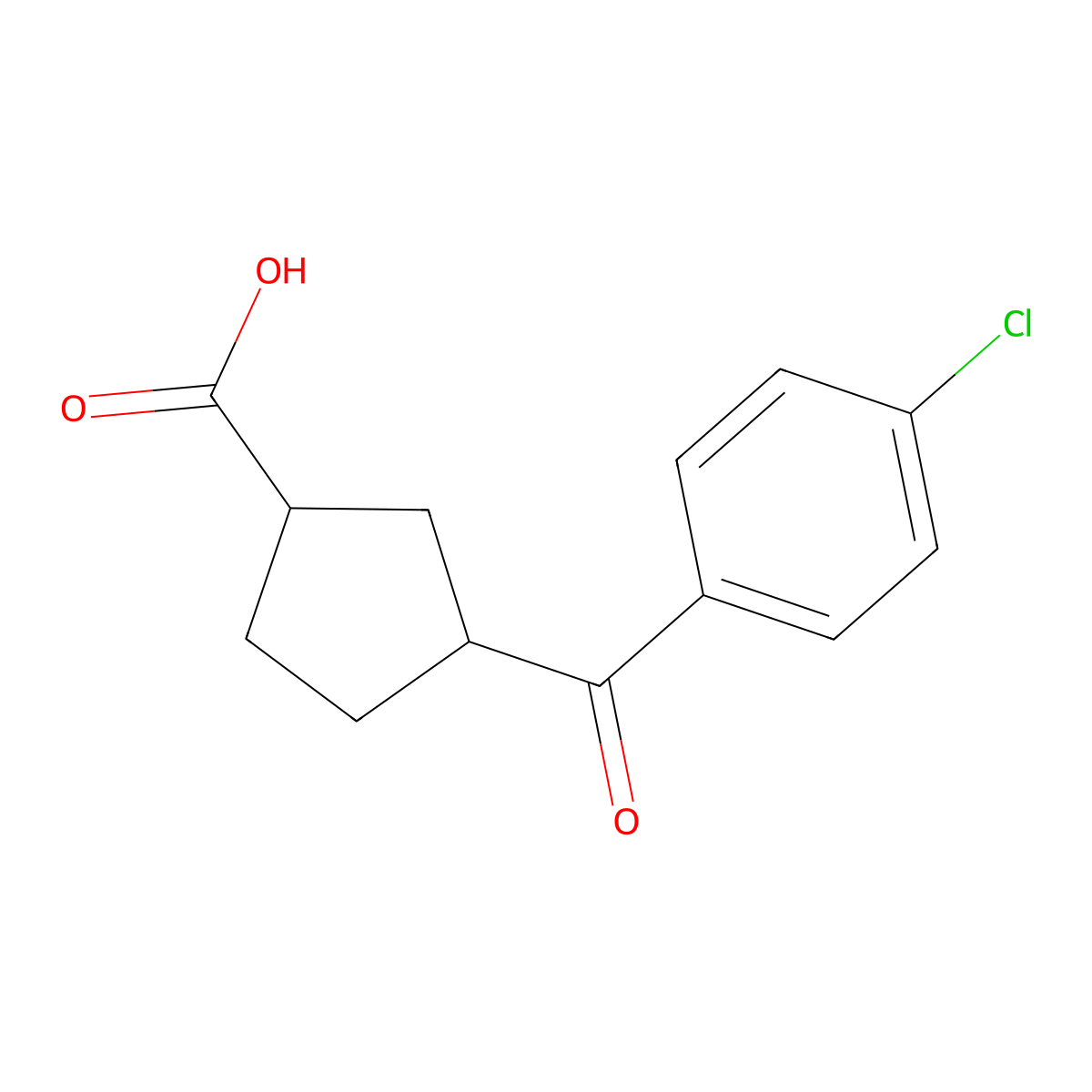 3-(4-Chlorobenzoyl)cyclopentanecarboxylic acid molecular structure, CAS 732252-68-5