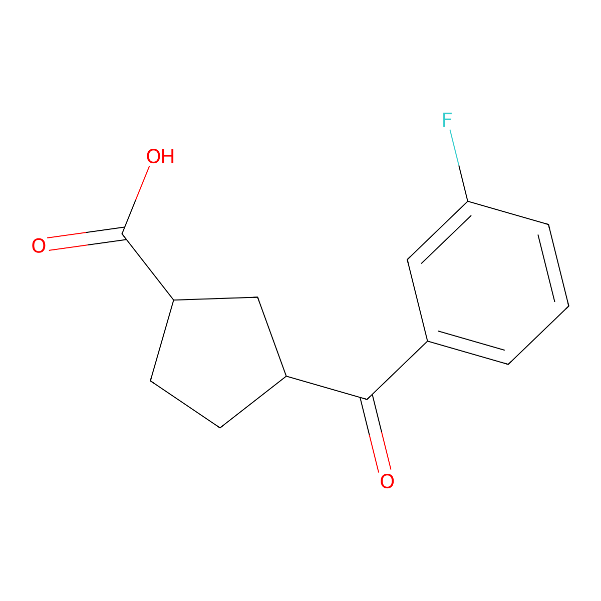 3-(3-Fluorobenzoyl)cyclopentane-1-carboxylic acid molecular structure, CAS 732252-75-4