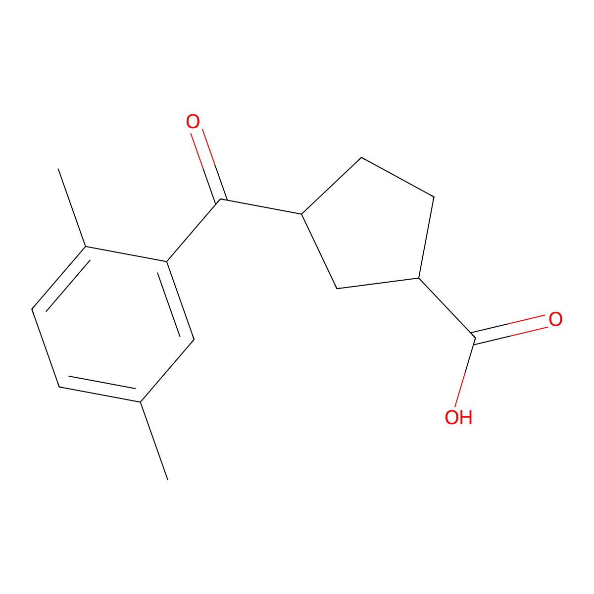 3-(2,5-Dimethylbenzoyl)cyclopentanecarboxylic acid molecular structure, CAS 732253-05-3