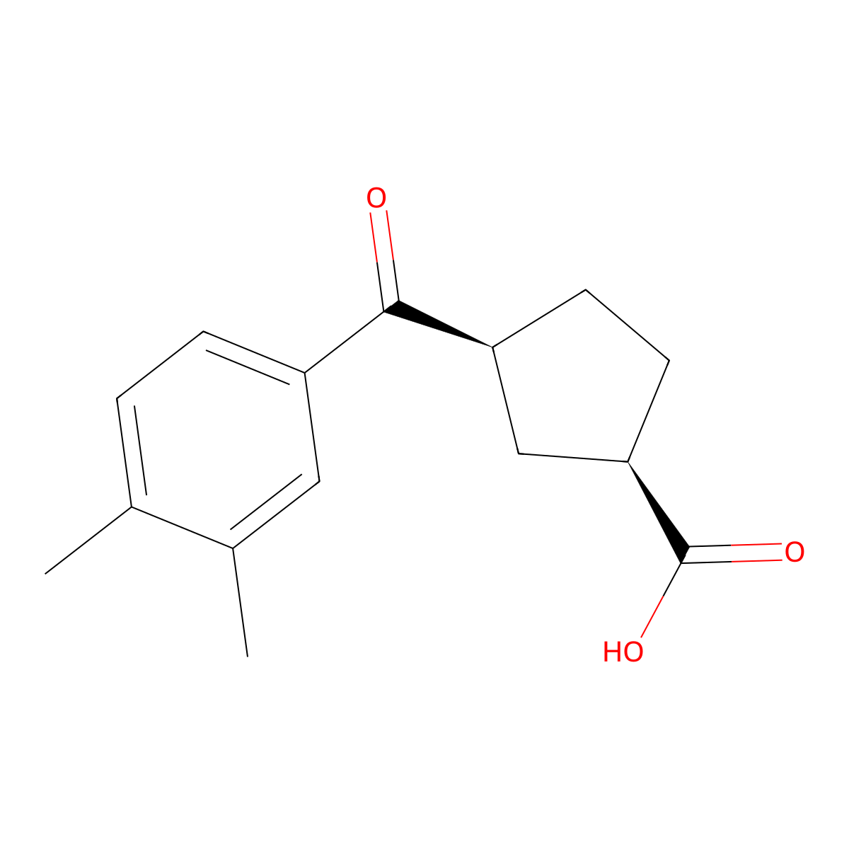 cis-3-(3,4-Dimethylbenzoyl)cyclopentane-1-carboxylic acid molecular structure, CAS 732253-20-2