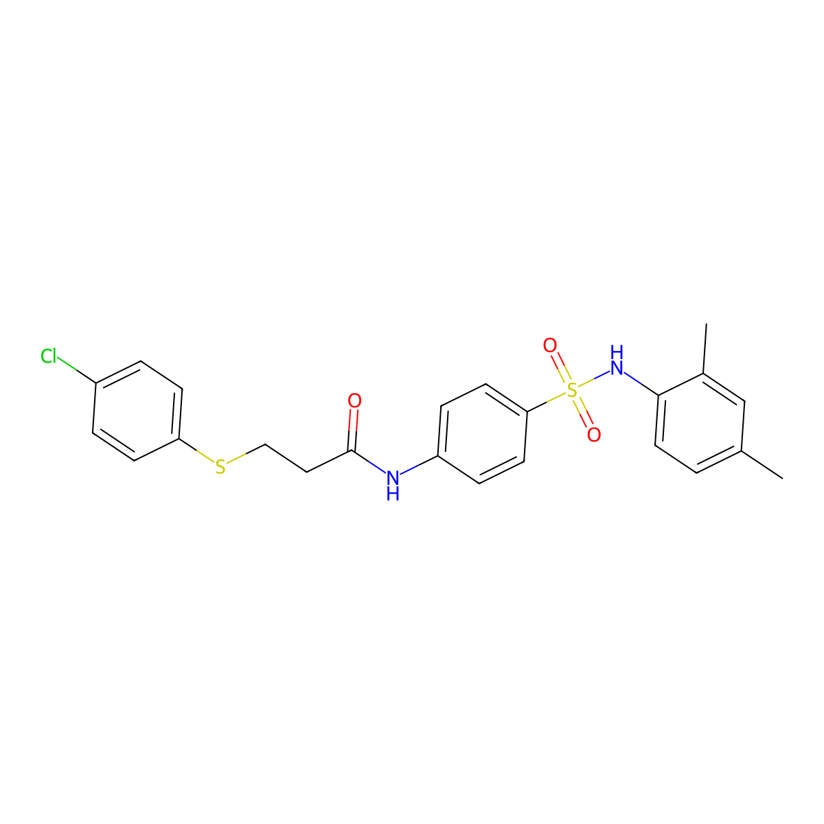 3-[(4-chlorophenyl)sulfanyl]-N-{4-[(2,4-dimethylphenyl)sulfamoyl]phenyl}propanamide molecular structure, CAS 732253-21-3