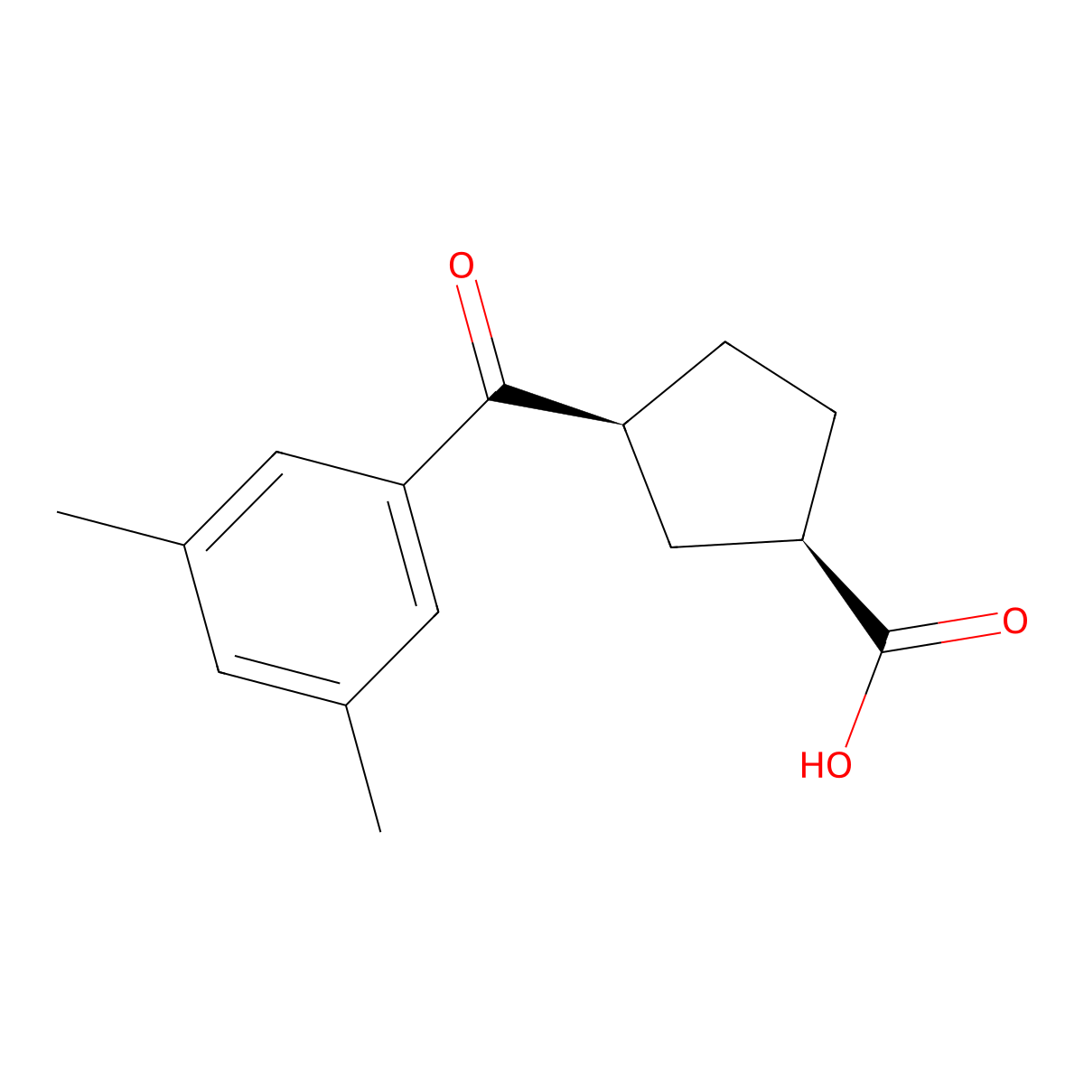 cis-3-(3,5-Dimethylbenzoyl)cyclopentane-1-carboxylic acid molecular structure, CAS 732253-27-9