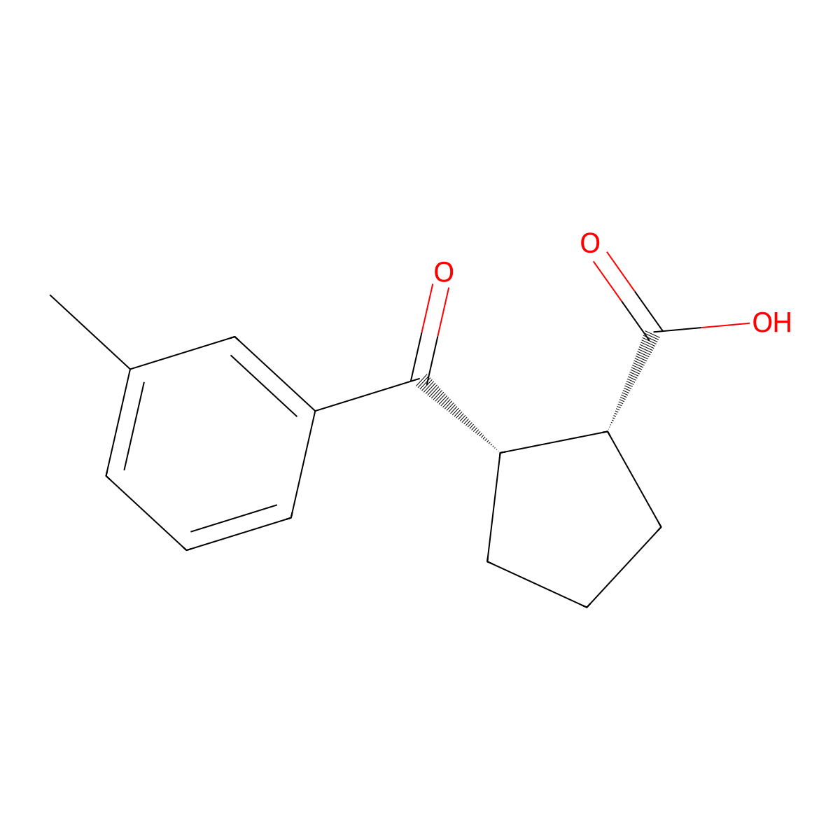 cis-2-(3-Methylbenzoyl)cyclopentane-1-carboxylic acid molecular structure, CAS 732253-41-7