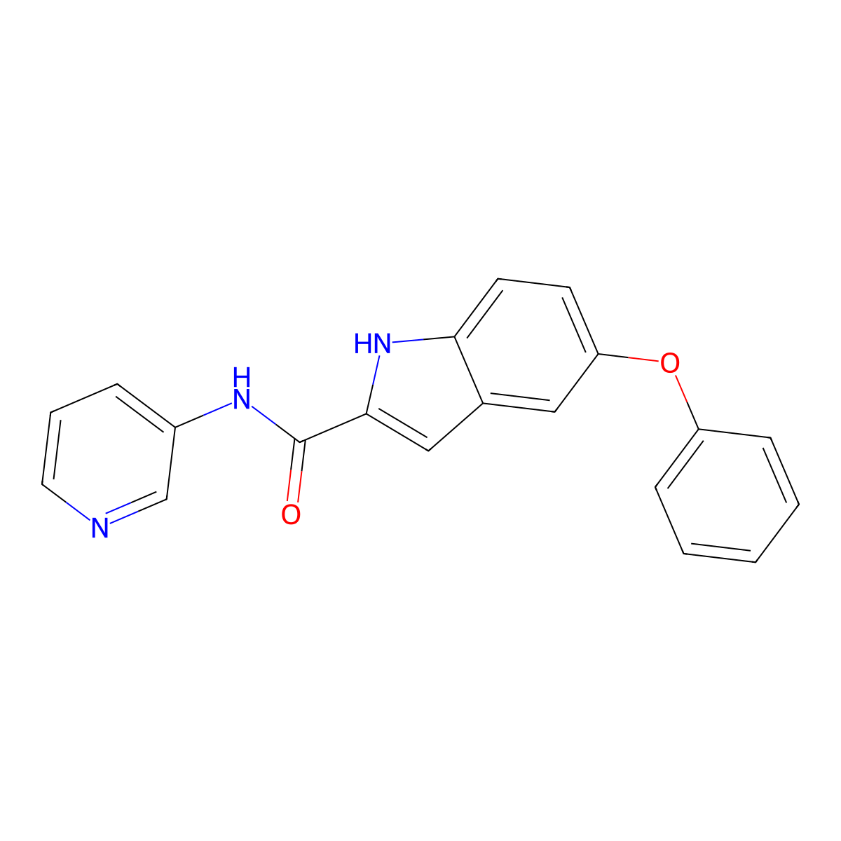 5-phenoxy-N-(pyridin-3-yl)-1H-indole-2-carboxamide molecular structure, CAS 732253-42-8