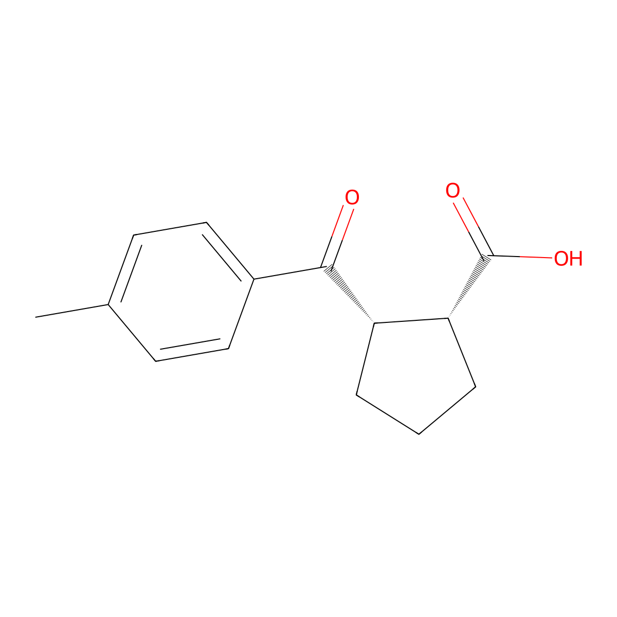 cis-2-(4-Methylbenzoyl)cyclopentane-1-carboxylic acid molecular structure, CAS 732253-47-3