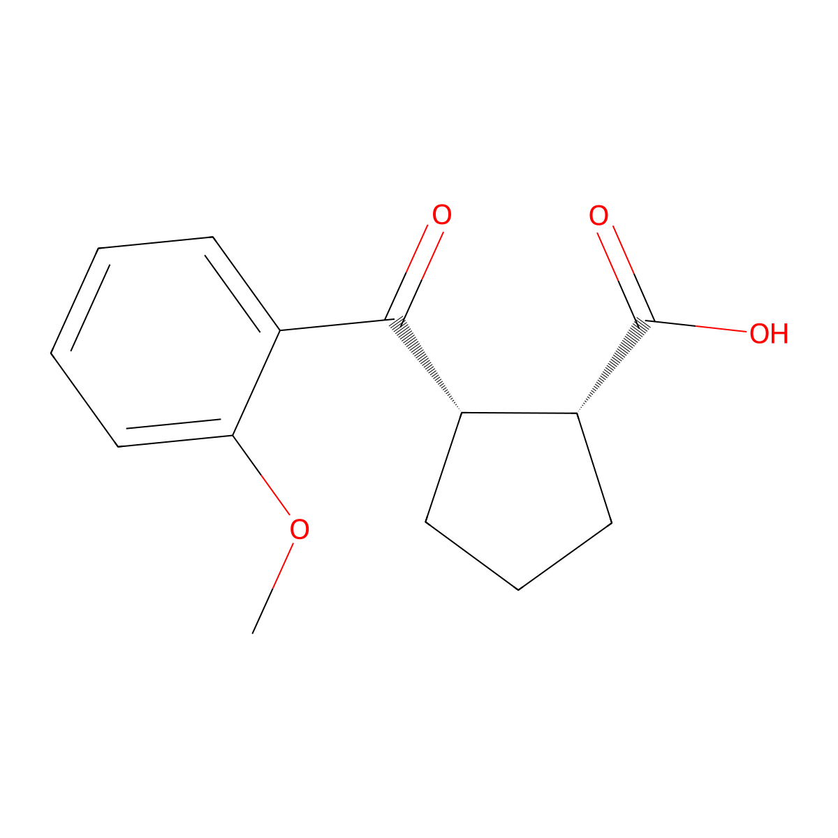 cis-2-(2-Methoxybenzoyl)cyclopentane-1-carboxylic acid molecular structure, CAS 732253-54-2