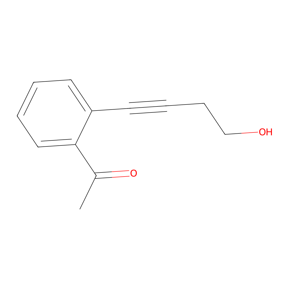 1-[2-(4-Hydroxybut-1-yn-1-yl)phenyl]ethan-1-one molecular structure, CAS 732253-75-7