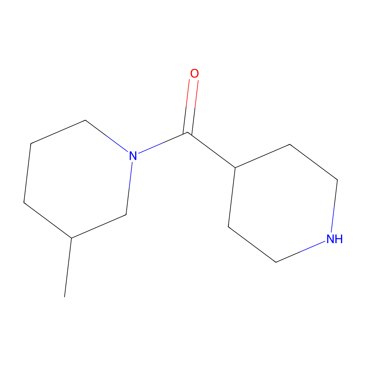 3-Methyl-1-(piperidine-4-carbonyl)piperidine molecular structure, CAS 732254-59-0