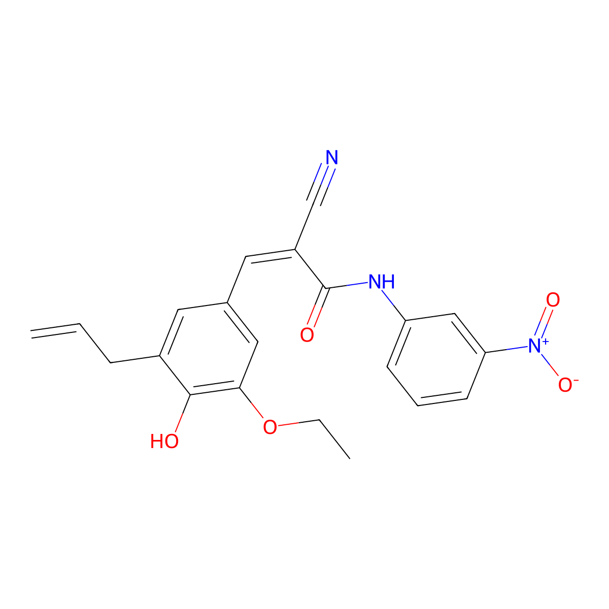 2-Cyano-3-[3-ethoxy-4-hydroxy-5-(2-propen-1-yl)phenyl]-N-(3-nitrophenyl)-2-propenamide molecular structure, CAS 732254-60-3