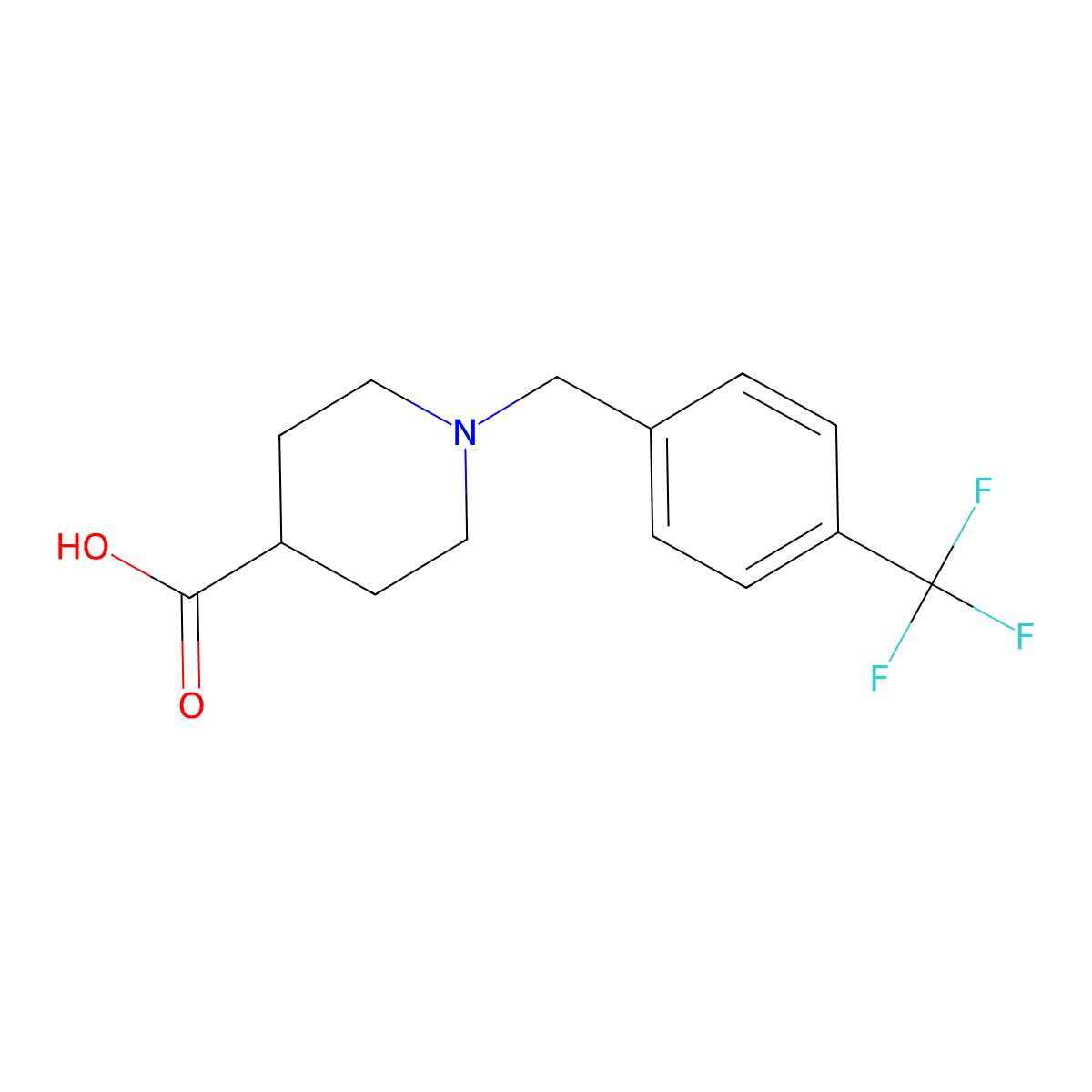 1-[4-(Trifluoromethyl)benzyl]-piperidine-4-carboxylic acid molecular structure, CAS 732256-85-8
