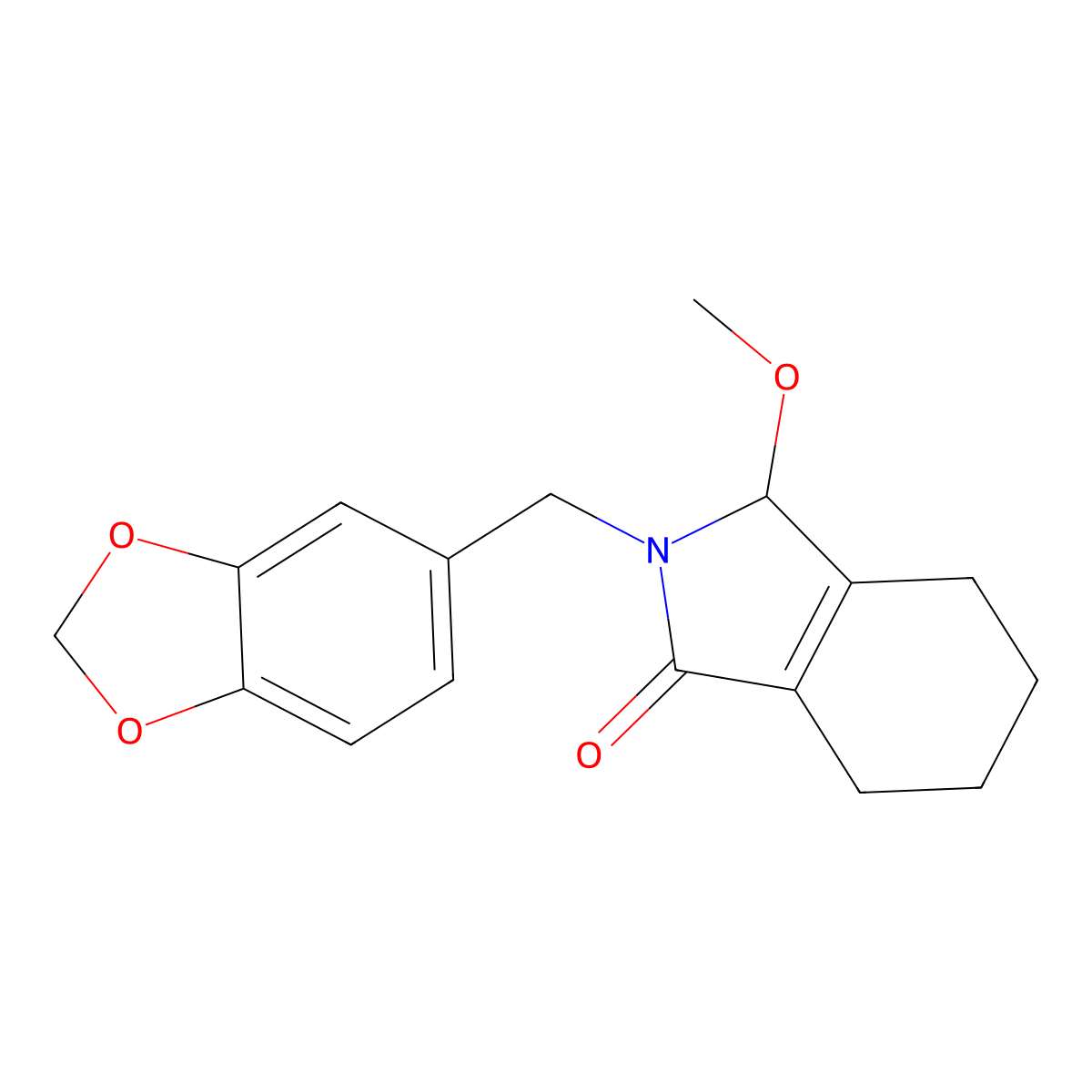 2-(1,3-benzodioxol-5-ylmethyl)-3-methoxy-2,3,4,5,6,7-hexahydro-1H-isoindol-1-one molecular structure, CAS 732259-15-3