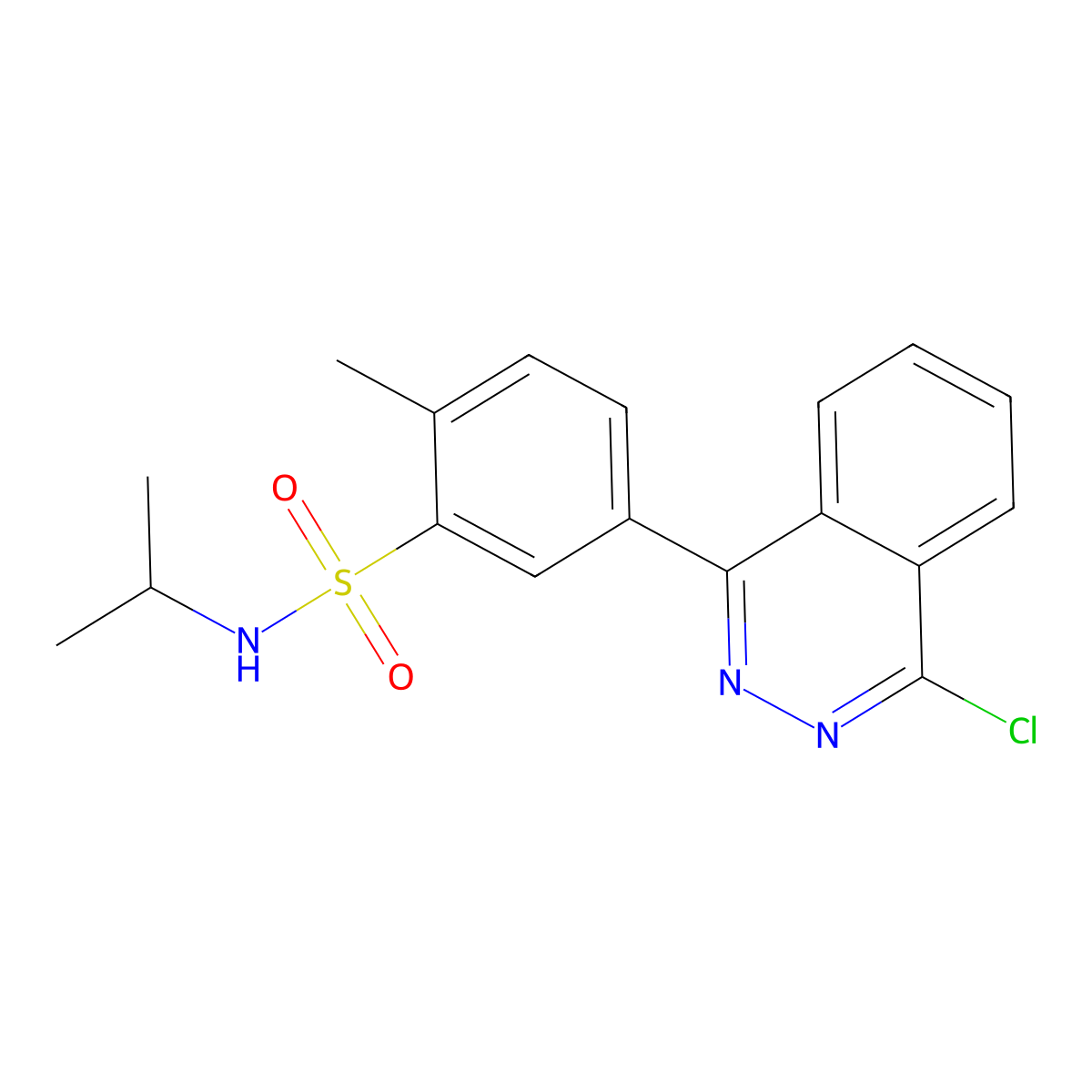 5-(4-chlorophthalazin-1-yl)-2-methyl-N-(propan-2-yl)benzenesulfonamide molecular structure, CAS 732260-56-9