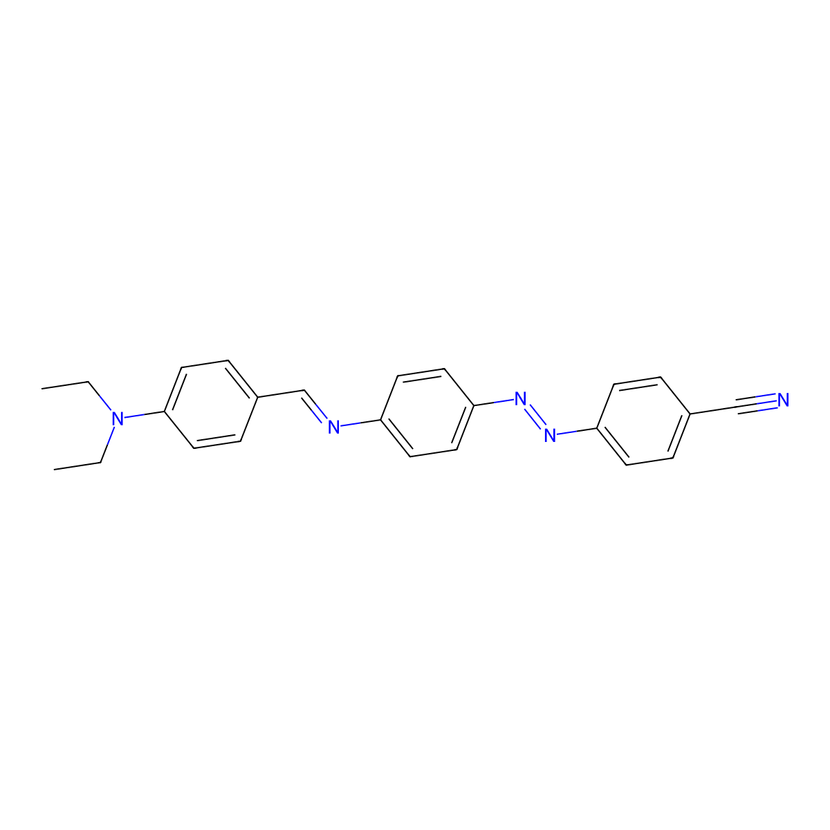 4-{(E)-[4-({(E)-[4-(diethylamino)phenyl]methylidene}amino)phenyl]diazenyl}benzonitrile molecular structure, CAS 732261-77-7