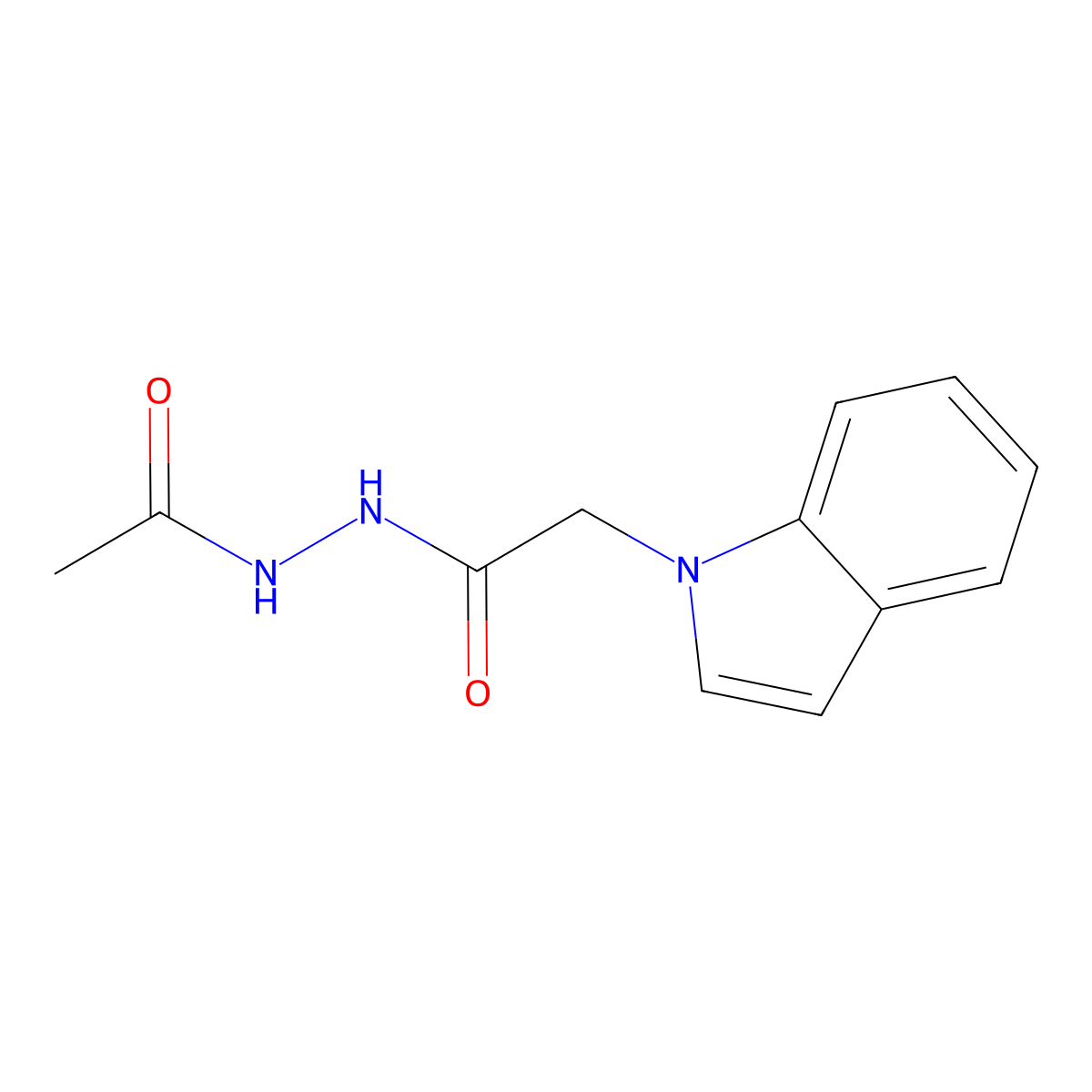 N'-acetyl-2-indol-1-ylacetohydrazide molecular structure, CAS 732262-40-7