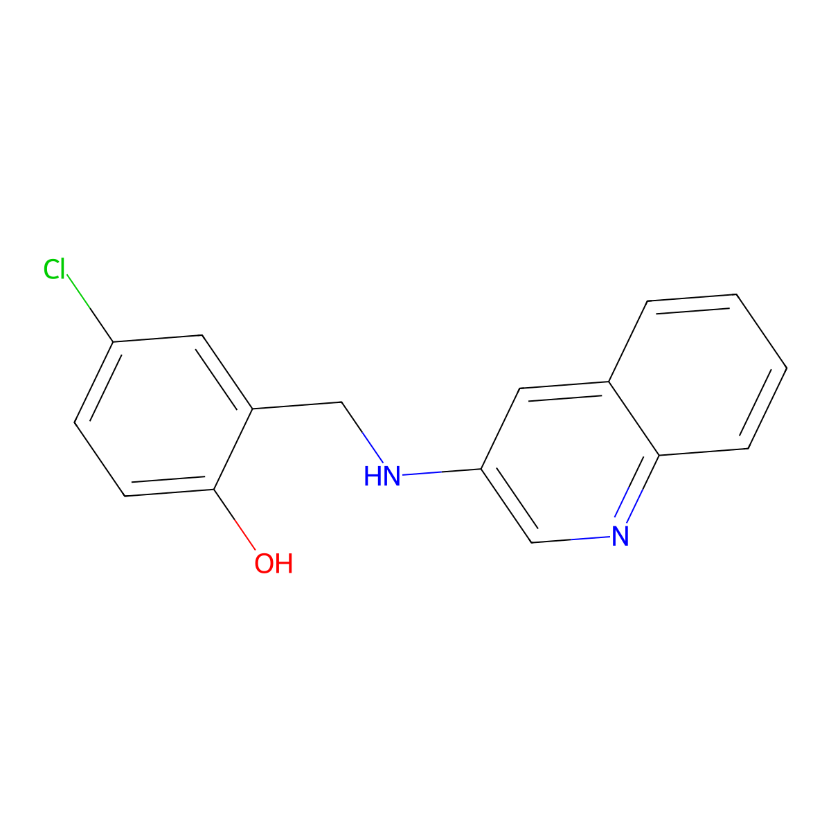 4-Chloro-2-[(quinolin-3-ylamino)methyl]phenol molecular structure, CAS 732262-49-6