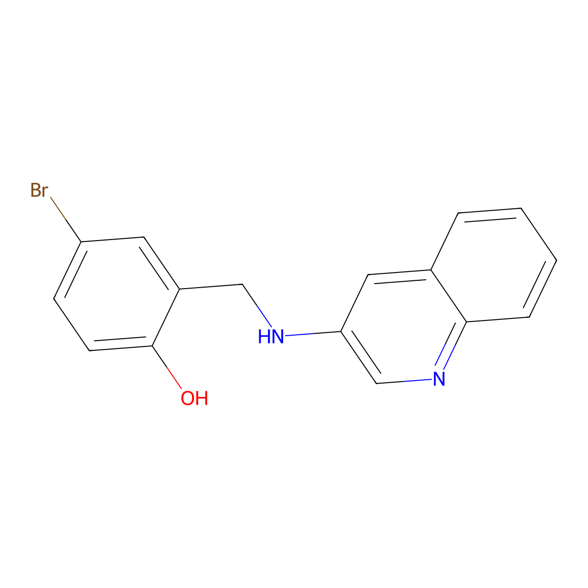 4-Bromo-2-[(quinolin-3-ylamino)methyl]phenol molecular structure, CAS 732263-20-6