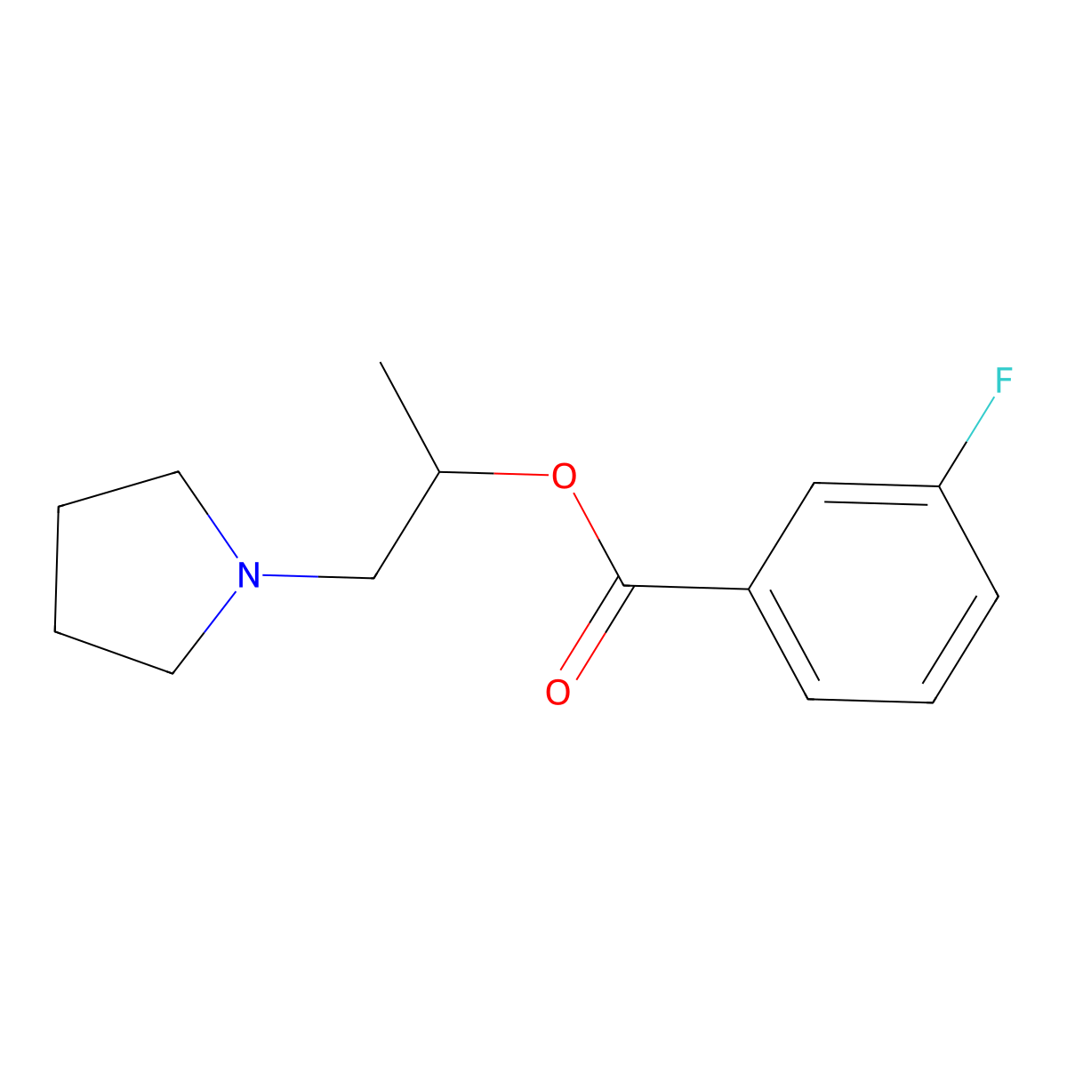 1-Pyrrolidin-1-ylpropan-2-yl 3-fluorobenzoate molecular structure, CAS 732269-38-4