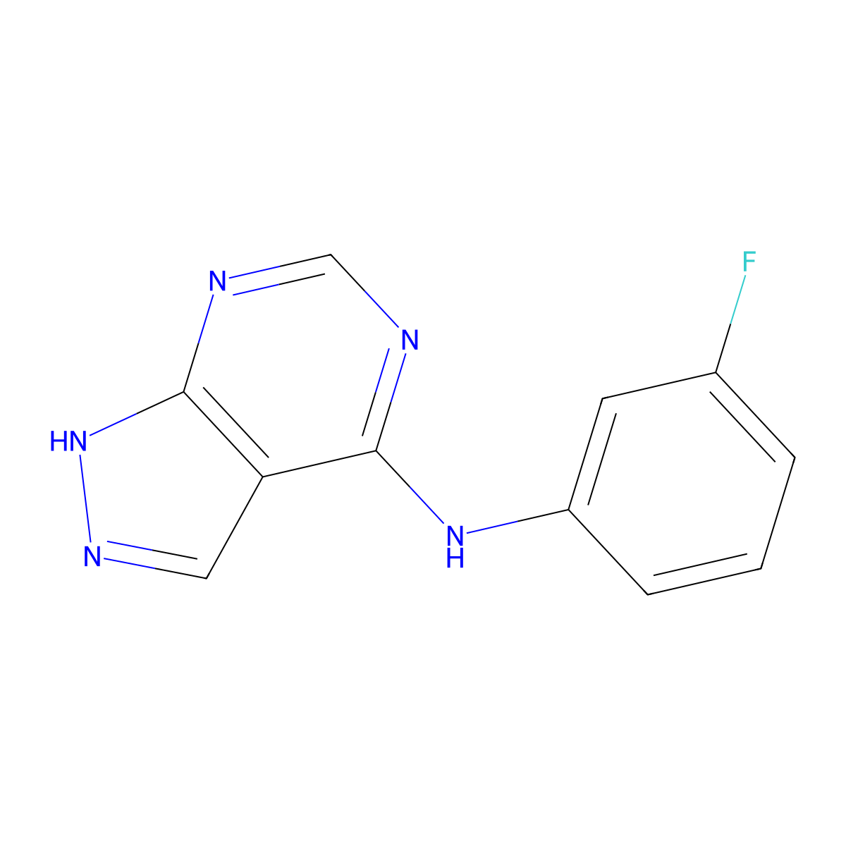N-(3-fluorophenyl)-1H-pyrazolo[3,4-d]pyrimidin-4-amine molecular structure, CAS 732270-04-1