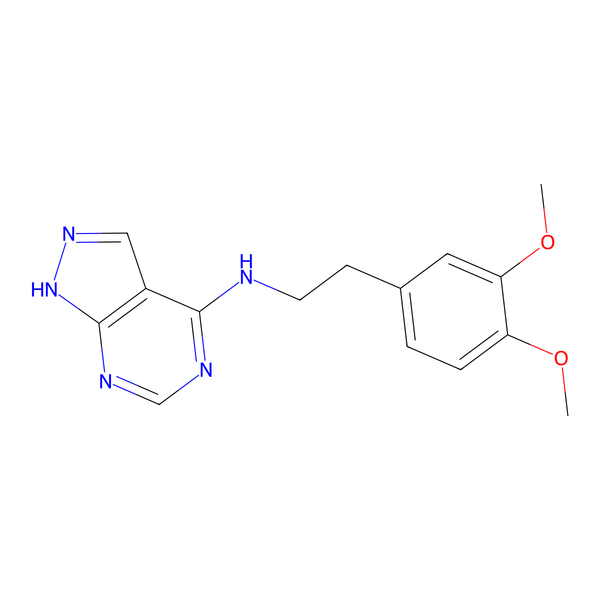 N-[2-(3,4-dimethoxyphenyl)ethyl]-1H-pyrazolo[3,4-d]pyrimidin-4-amine molecular structure, CAS 732270-08-5