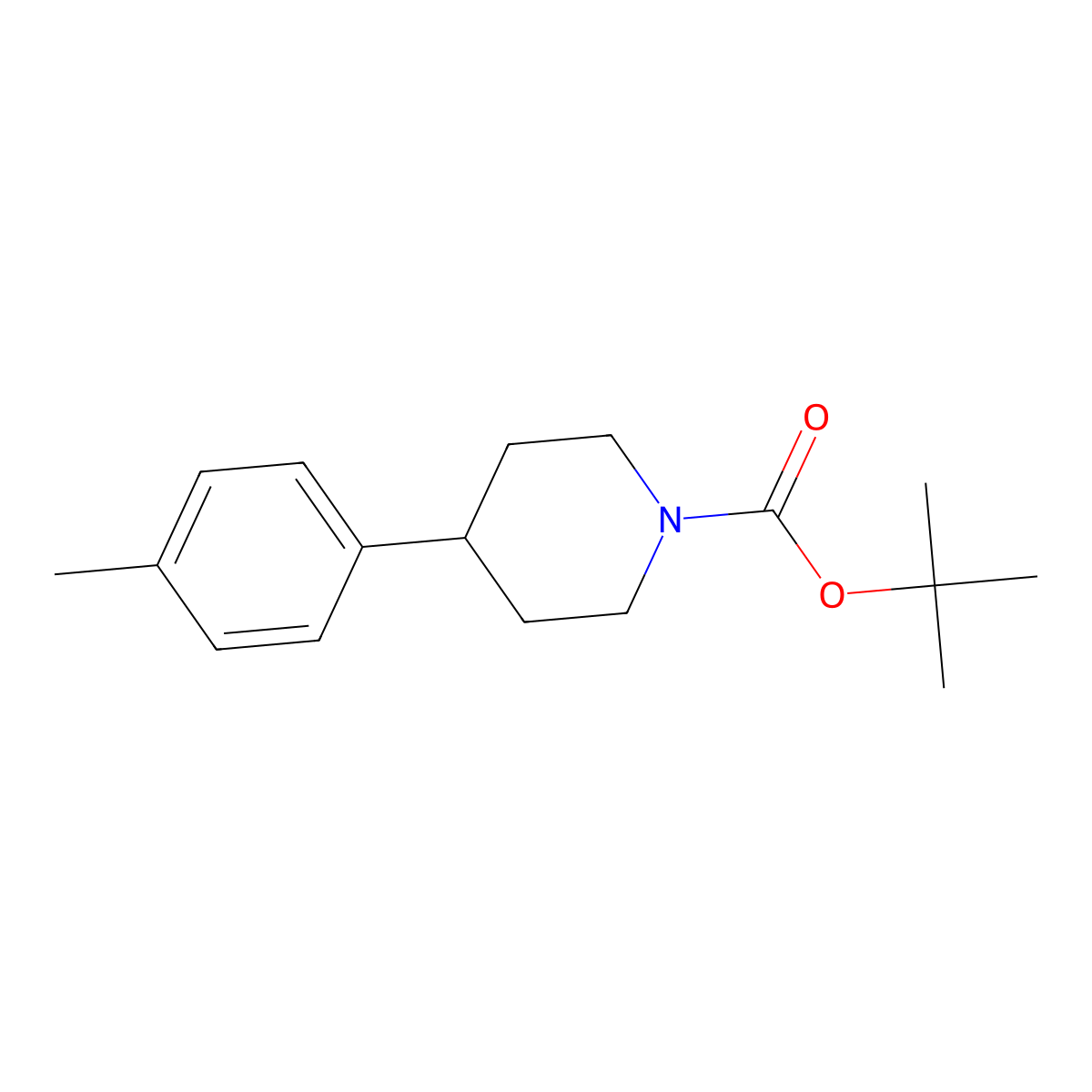 Tert-butyl 4-(4-methylphenyl)piperidine-1-carboxylate molecular structure, CAS 732275-92-2