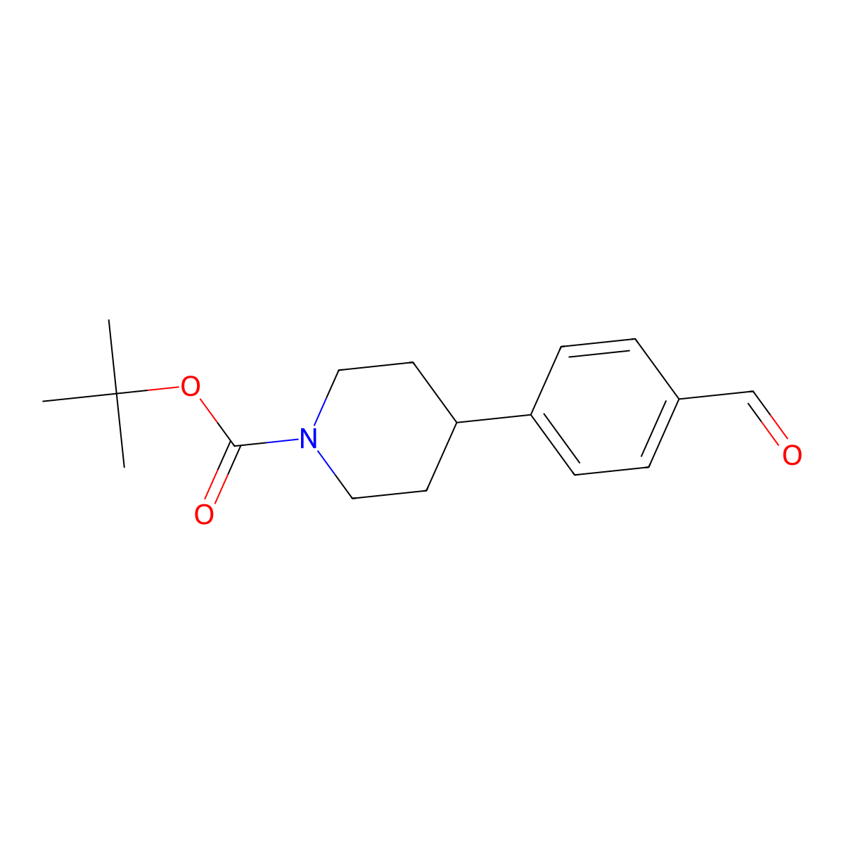 Tert-butyl 4-(4-formylphenyl)piperidine-1-carboxylate molecular structure, CAS 732275-93-3