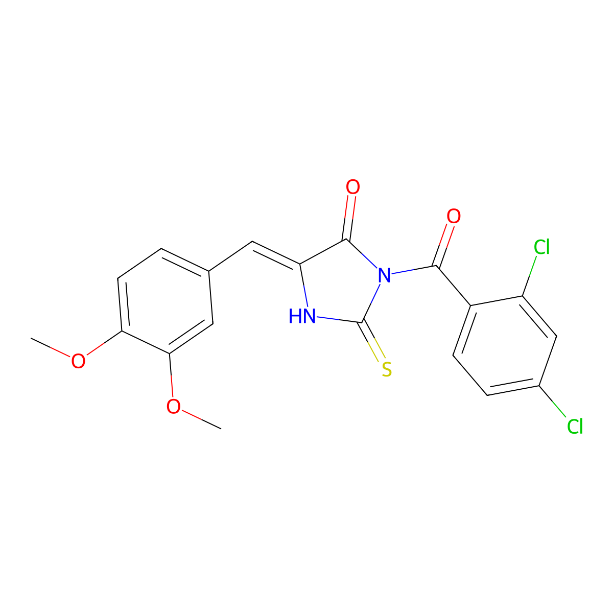 3-(2,4-Dichlorobenzoyl)-5-[(3,4-dimethoxyphenyl)methylidene]-2-sulfanylideneimidazolidin-4-one molecular structure, CAS 732287-95-5