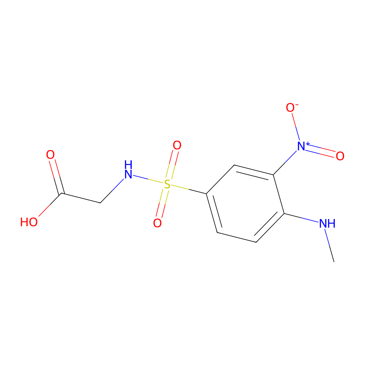 ({[4-(Methylamino)-3-nitrophenyl]sulfonyl}amino)acetic acid molecular structure, CAS 732291-48-4