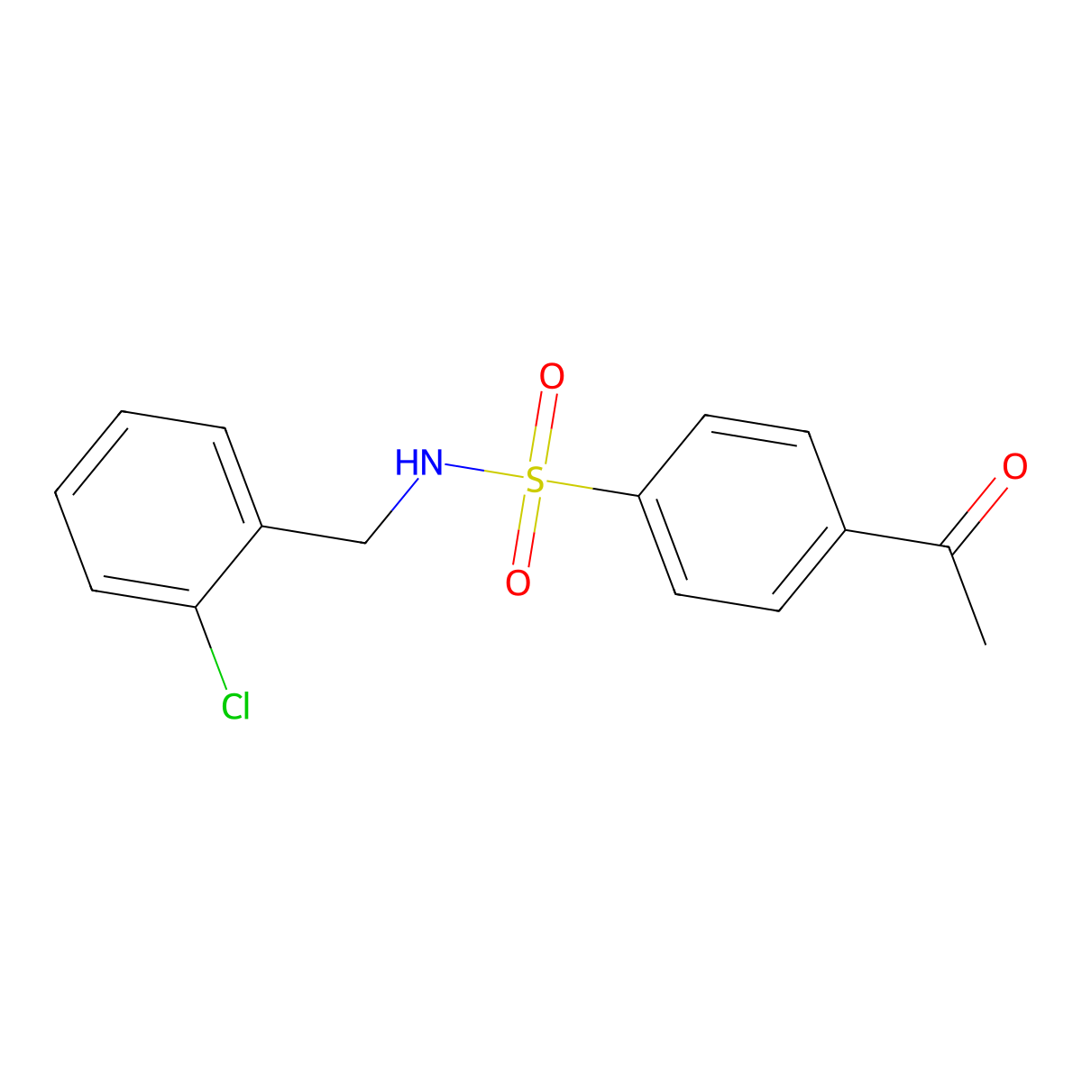 4-acetyl-N-[(2-chlorophenyl)methyl]benzene-1-sulfonamide molecular structure, CAS 732291-49-5