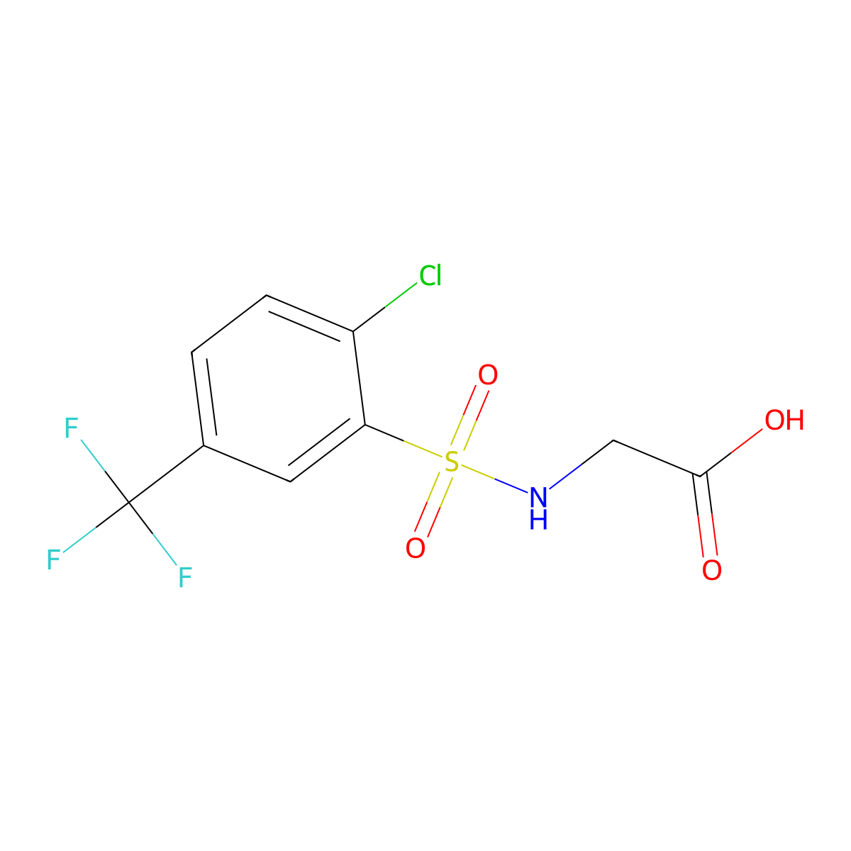 2-[2-Chloro-5-(trifluoromethyl)benzenesulfonamido]acetic acid molecular structure, CAS 732291-51-9