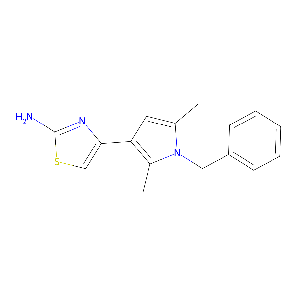 4-(1-benzyl-2,5-dimethyl-1H-pyrrol-3-yl)-1,3-thiazol-2-amine molecular structure, CAS 732291-83-7