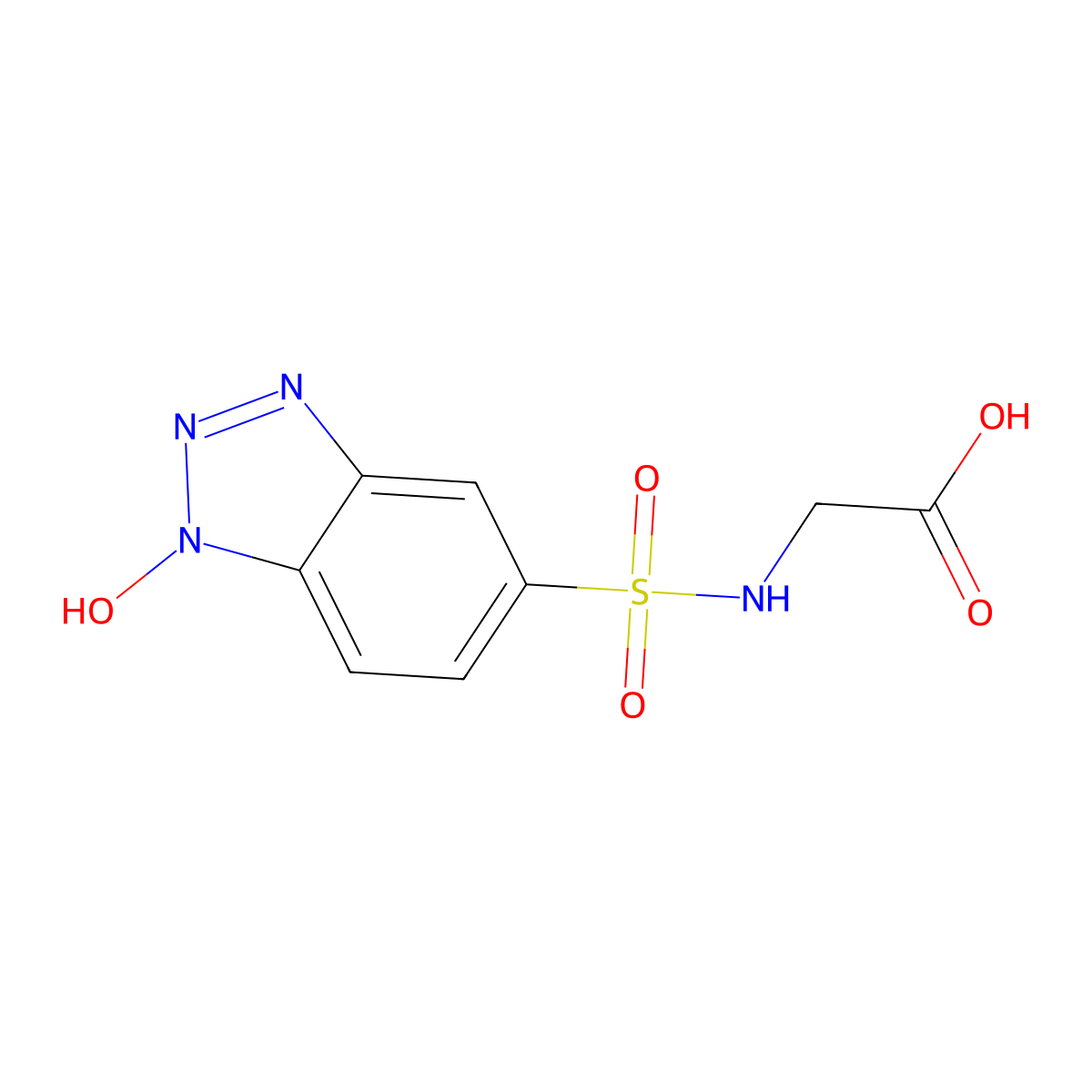 2-(1-hydroxy-1H-1,2,3-benzotriazole-5-sulfonamido)acetic acid molecular structure, CAS 732291-85-9