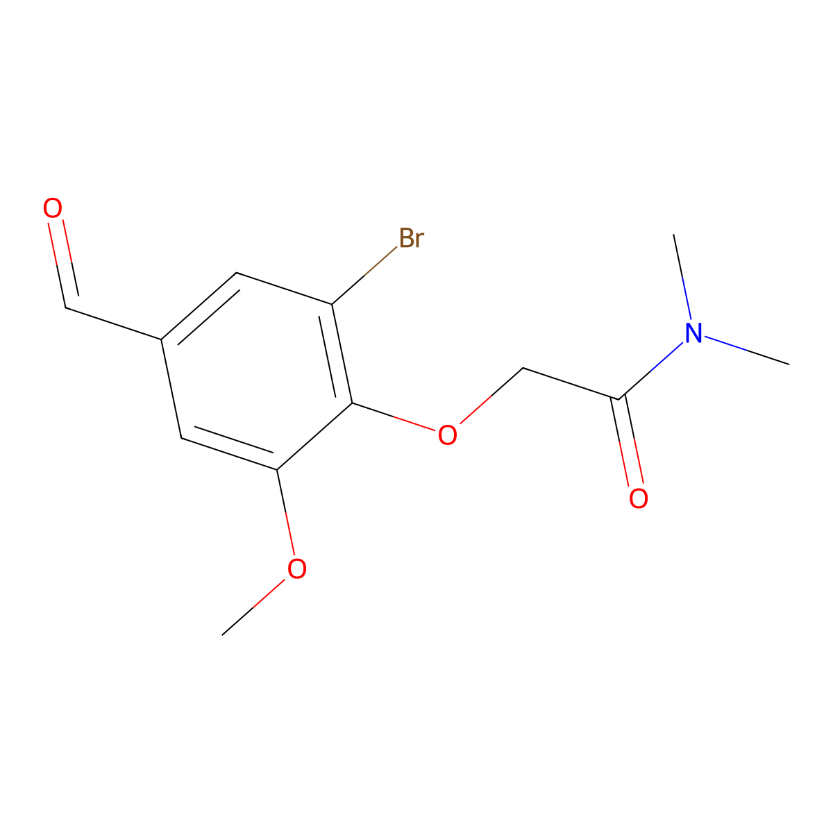 2-(2-bromo-4-formyl-6-methoxyphenoxy)-N,N-dimethylacetamide molecular structure, CAS 732291-87-1