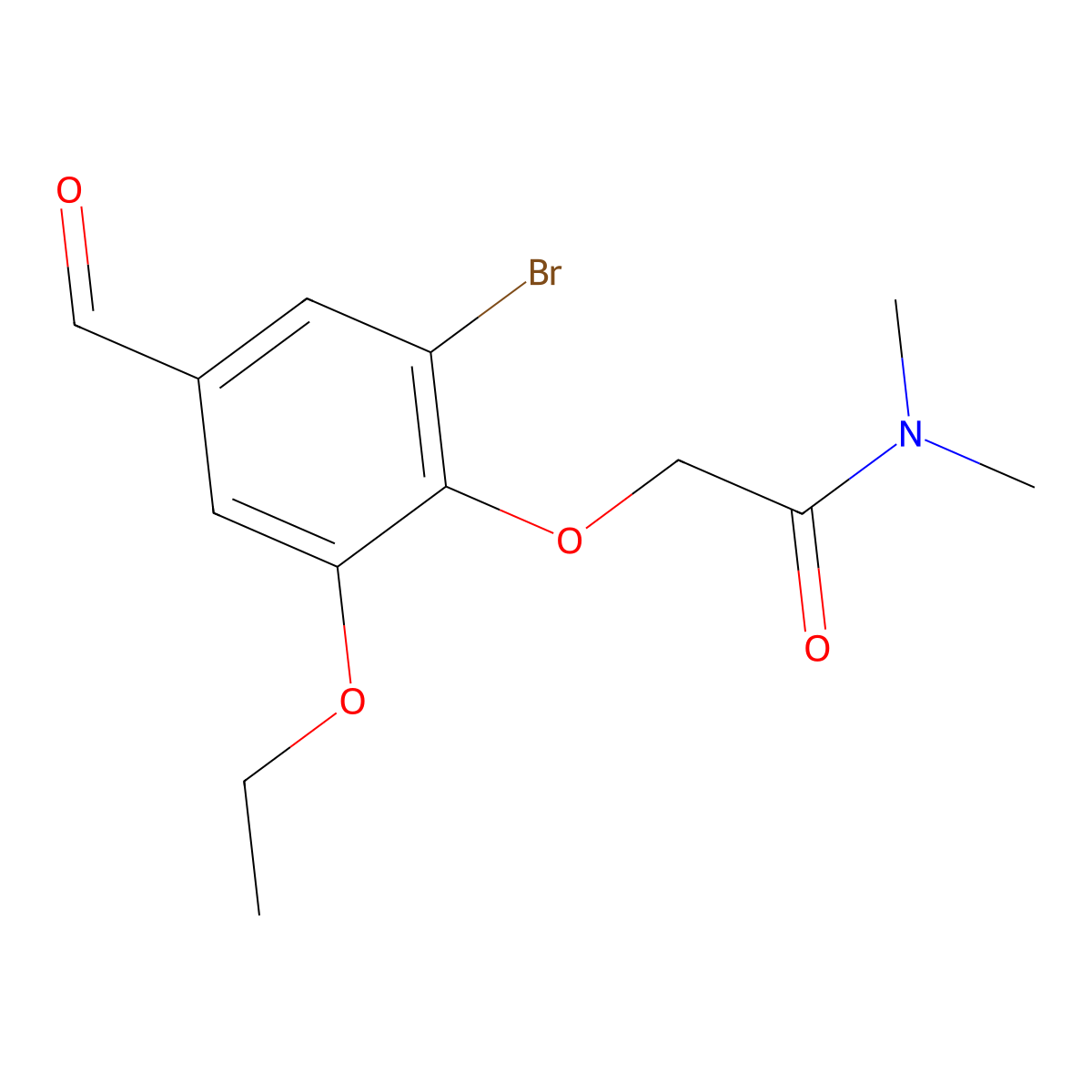 2-(2-bromo-6-ethoxy-4-formylphenoxy)-N,N-dimethylacetamide molecular structure, CAS 732291-89-3
