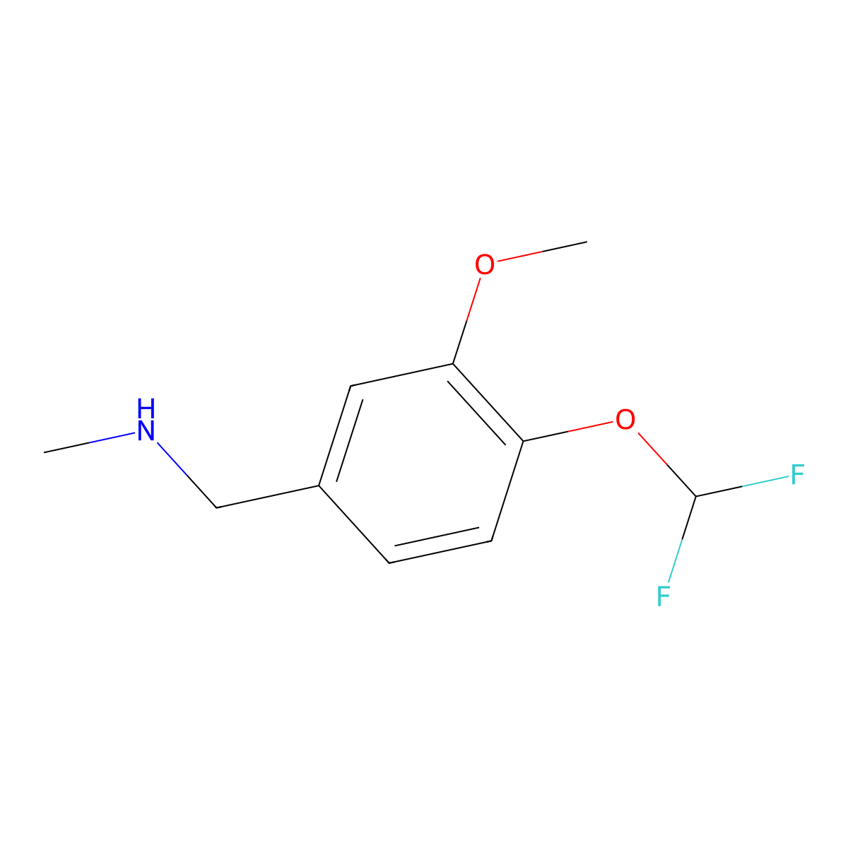 {[4-(Difluoromethoxy)-3-methoxyphenyl]methyl}(methyl)amine molecular structure, CAS 732292-18-1