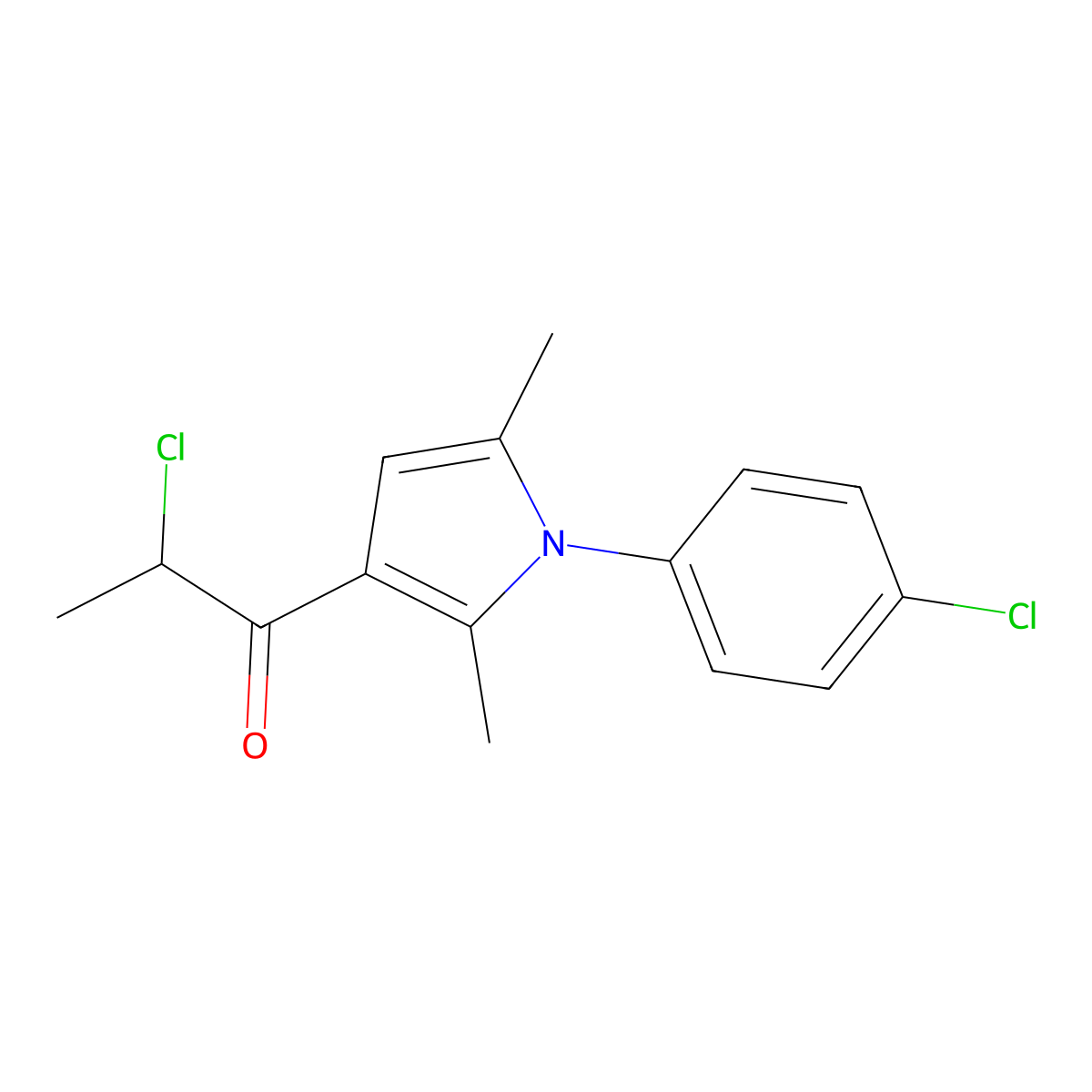 2-chloro-1-[1-(4-chlorophenyl)-2,5-dimethyl-1H-pyrrol-3-yl]propan-1-one molecular structure, CAS 732292-20-5