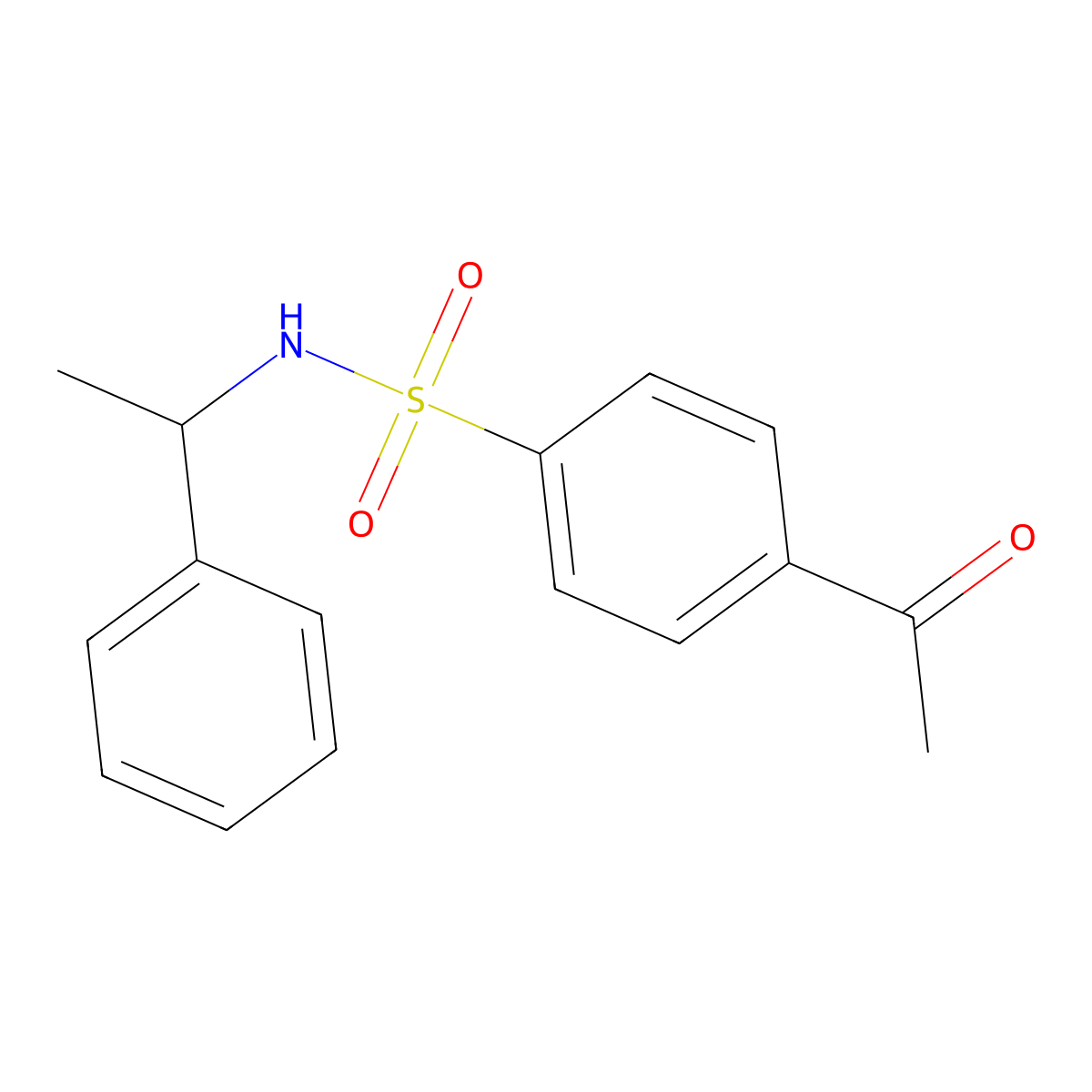 4-acetyl-N-(1-phenylethyl)benzene-1-sulfonamide molecular structure, CAS 732292-21-6