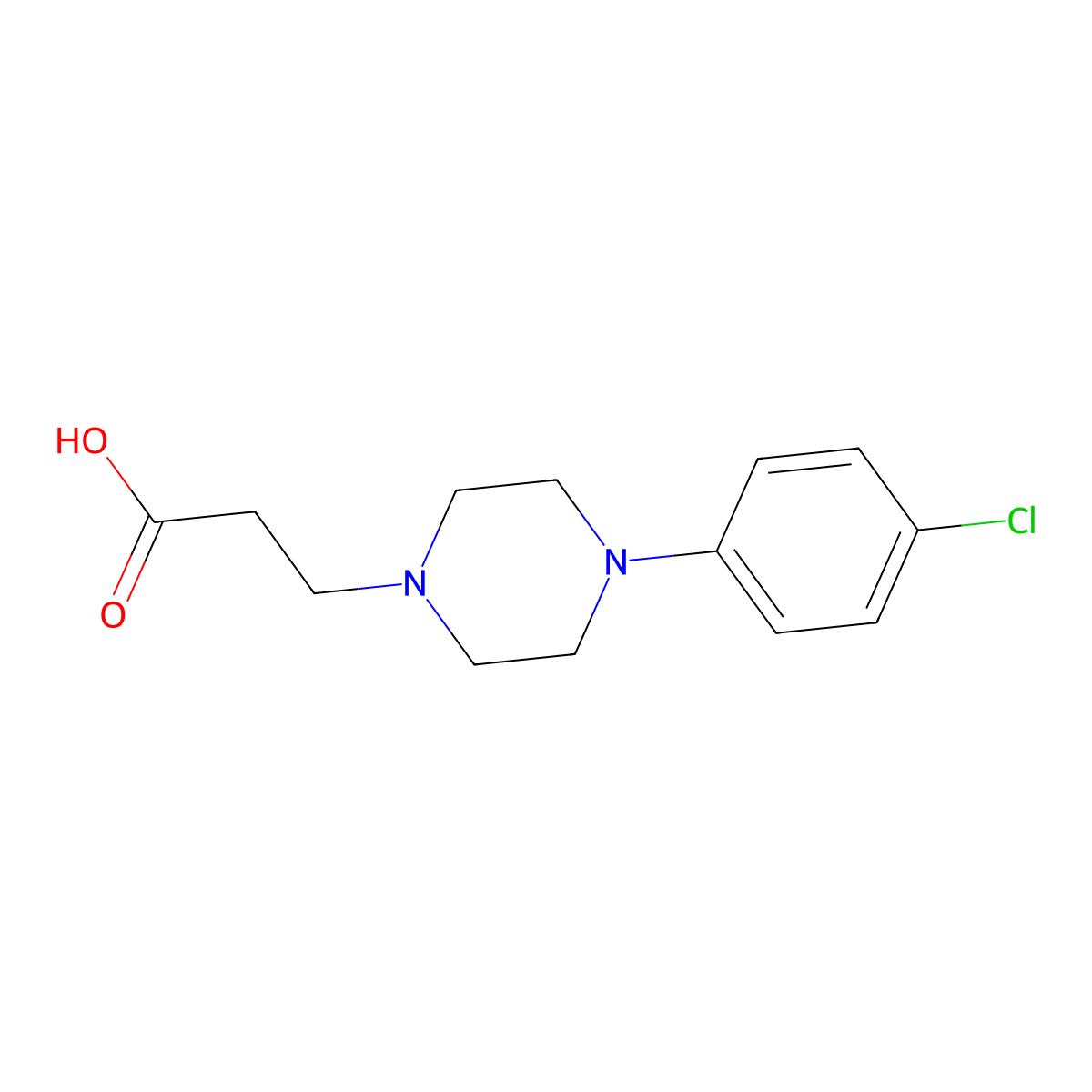 3-(4-(4-Chlorophenyl)piperazin-1-yl)propanoic acid molecular structure, CAS 732298-42-9