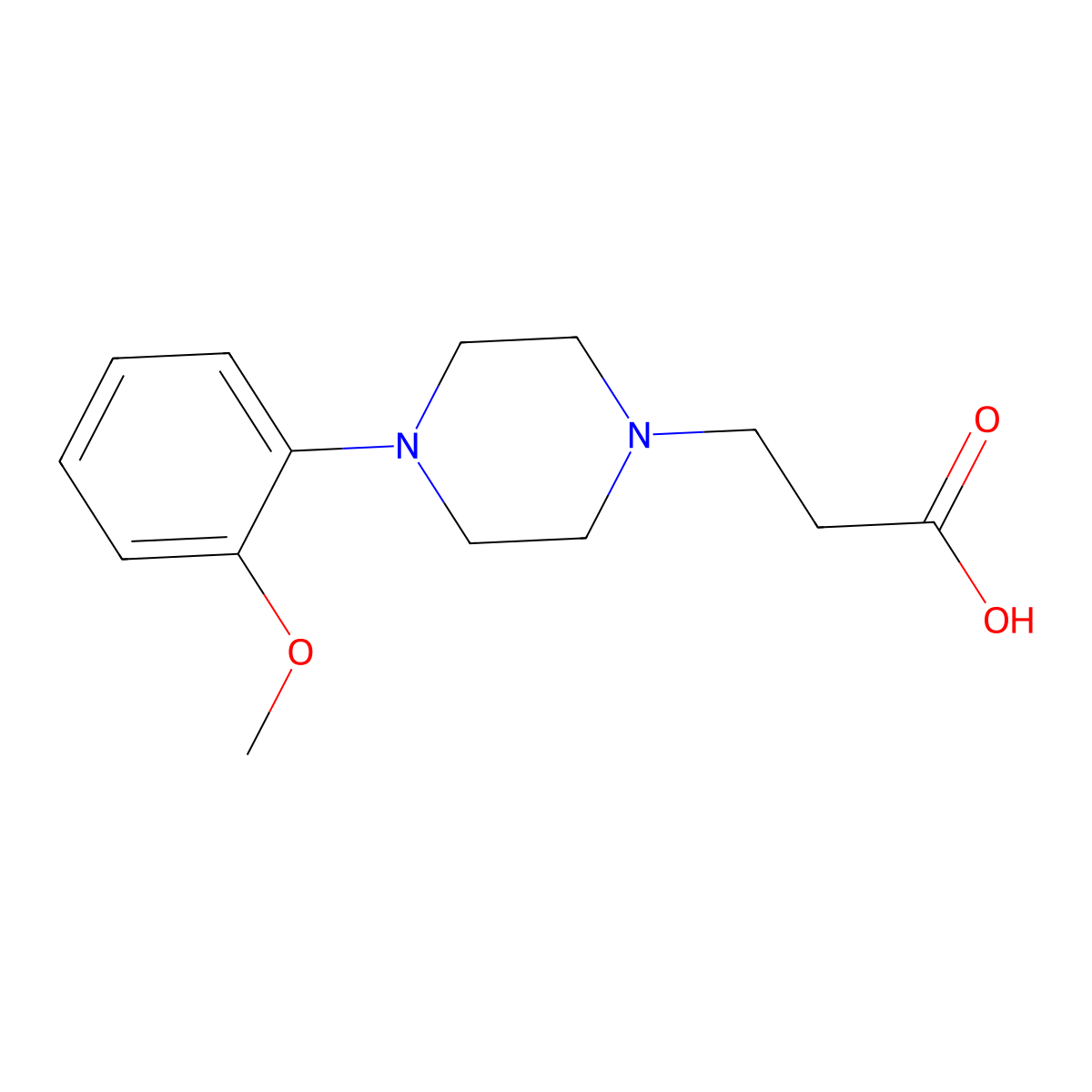3-[4-(2-Methoxy-phenyl)-piperazin-1-yl]-propionic acid molecular structure, CAS 732298-45-2